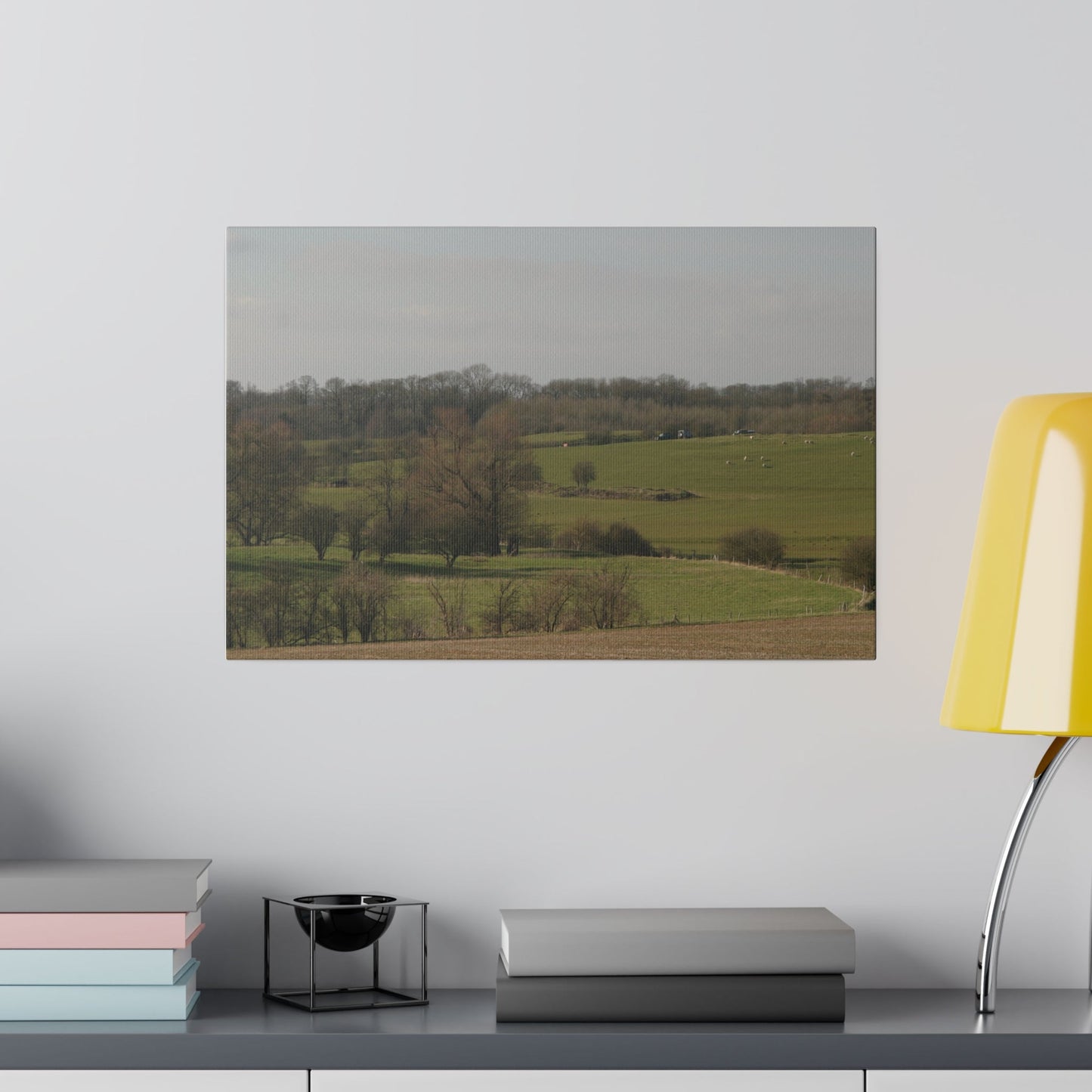 Countryside Landscape With Sheep On A Hill & Trees Canvas - The Trio Synergize Group