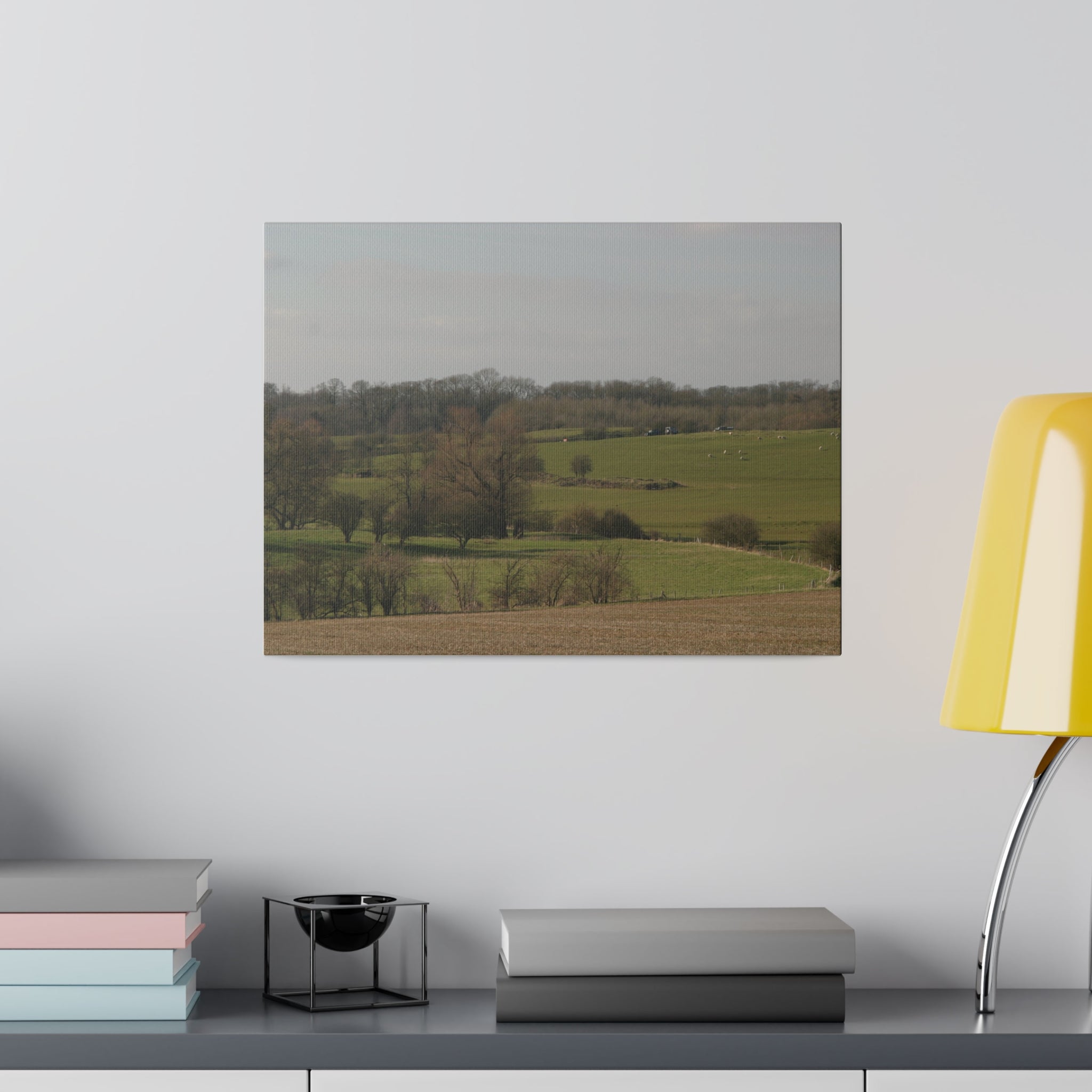 Countryside Landscape With Sheep On A Hill & Trees Canvas - The Trio Synergize Group