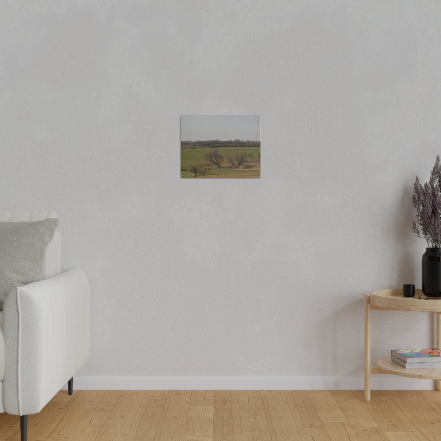 Countryside Landscape, with Sheep, Matte Canvas, Stretched, 0.75" - The Trio Synergize Group