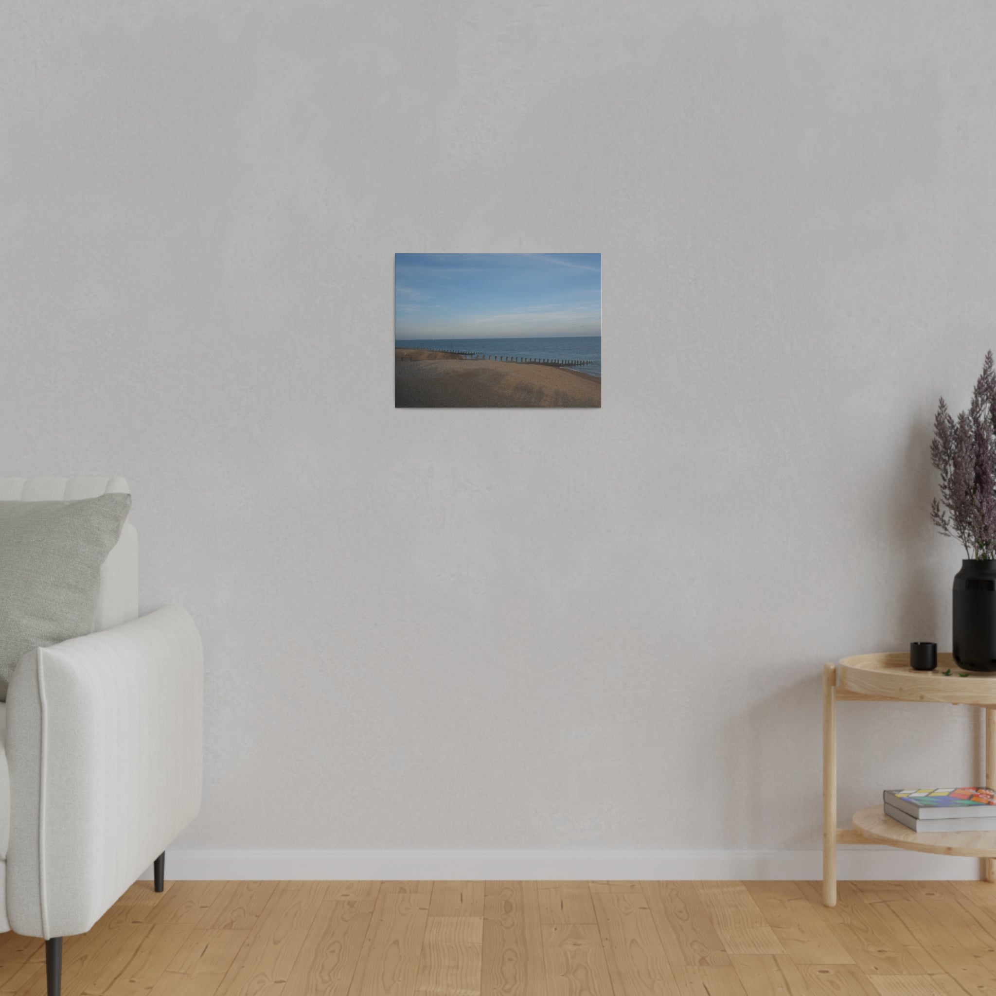 Eastbourne Beach View Of Stones, Sea & Sky Canvas - The Trio Synergize Group