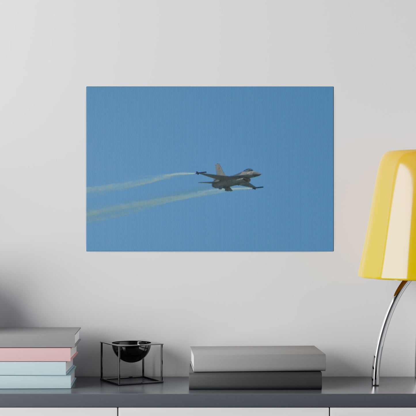 F16 Fighting Falcon Flying, With Front And Side View Canvas - The Trio Synergize Group