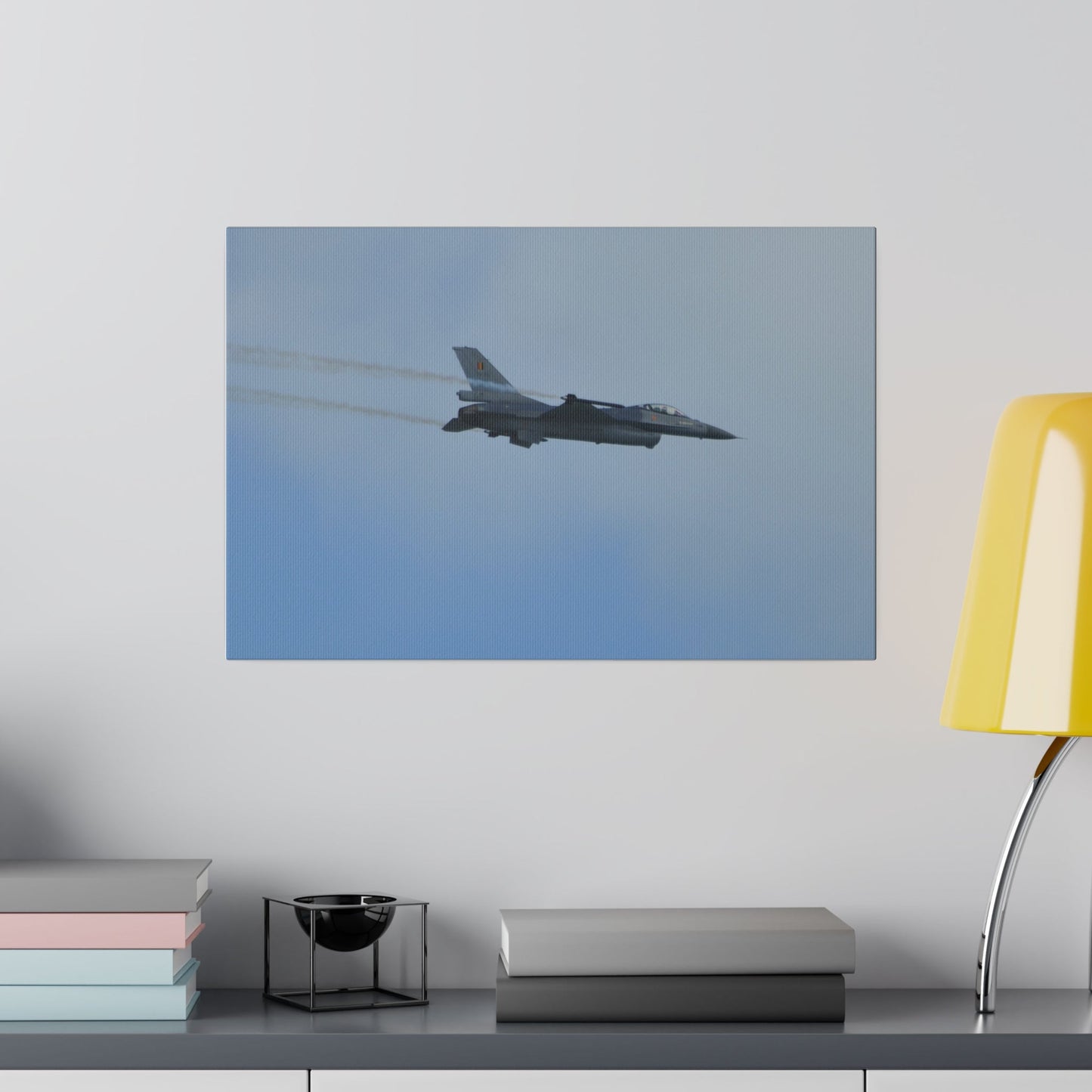 F16 Fighting Falcon With Side View Canvas - The Trio Synergize Group