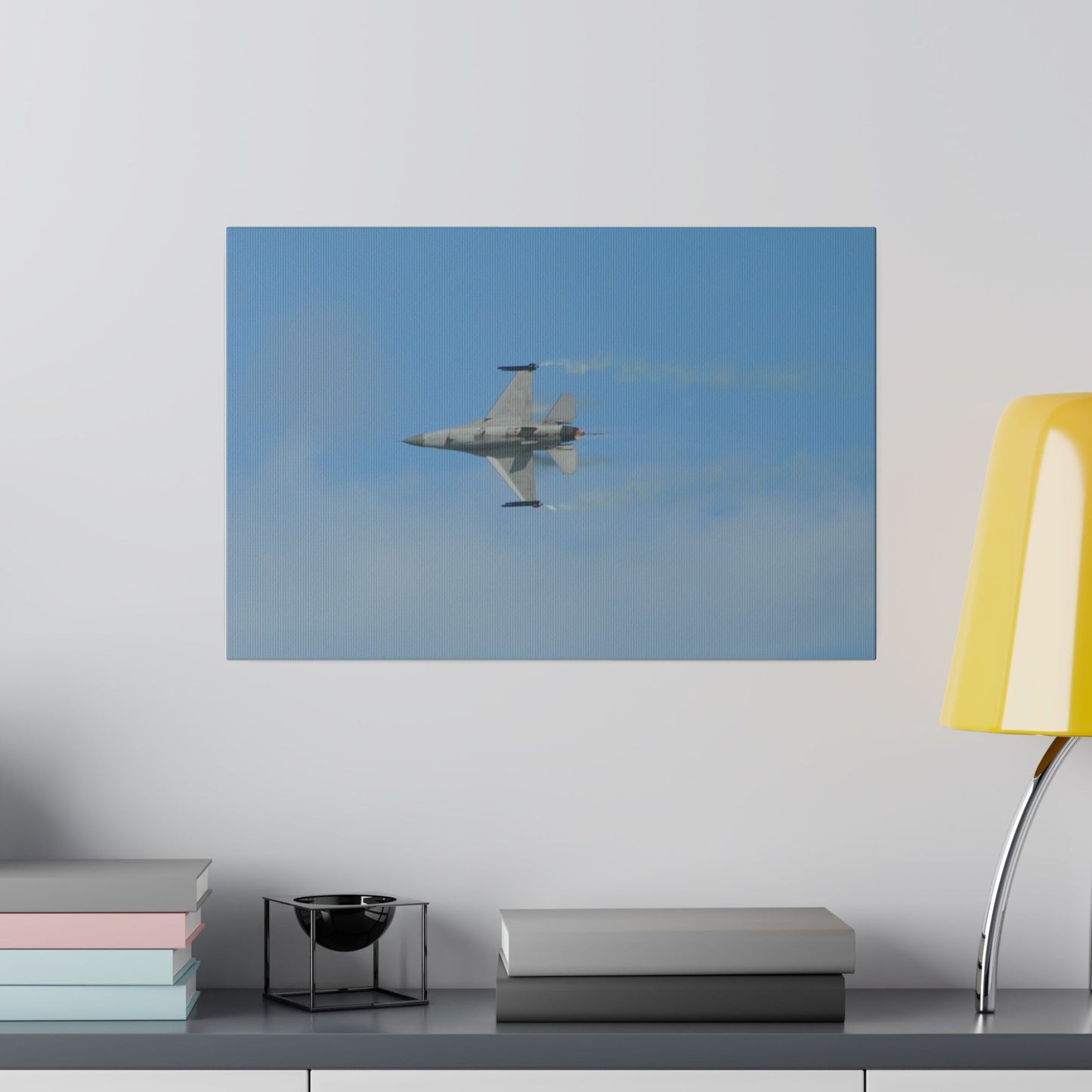 F16 Fighting Falcon With Smoke & Undercarriage Canvas - The Trio Synergize Group