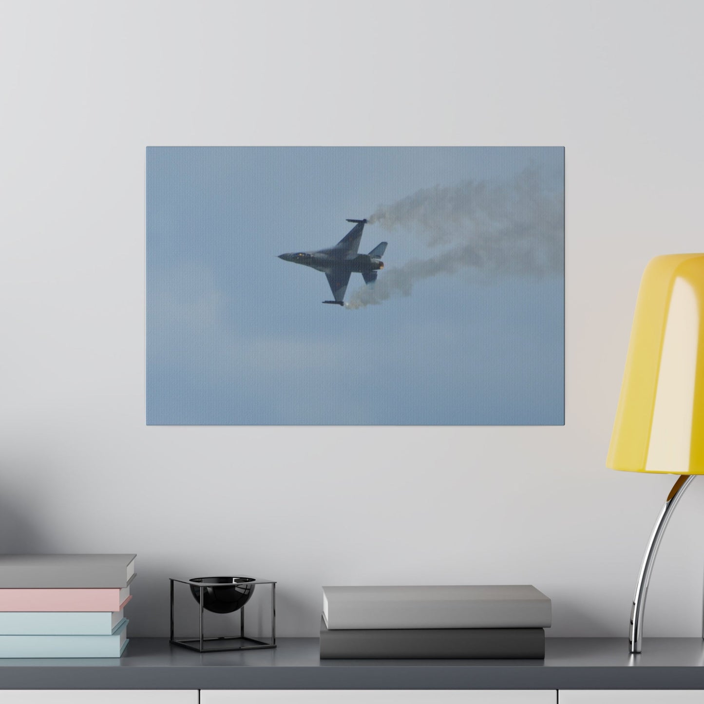 F16 Fighting Falcon - Smoke & Top View Canvas - The Trio Synergize Group