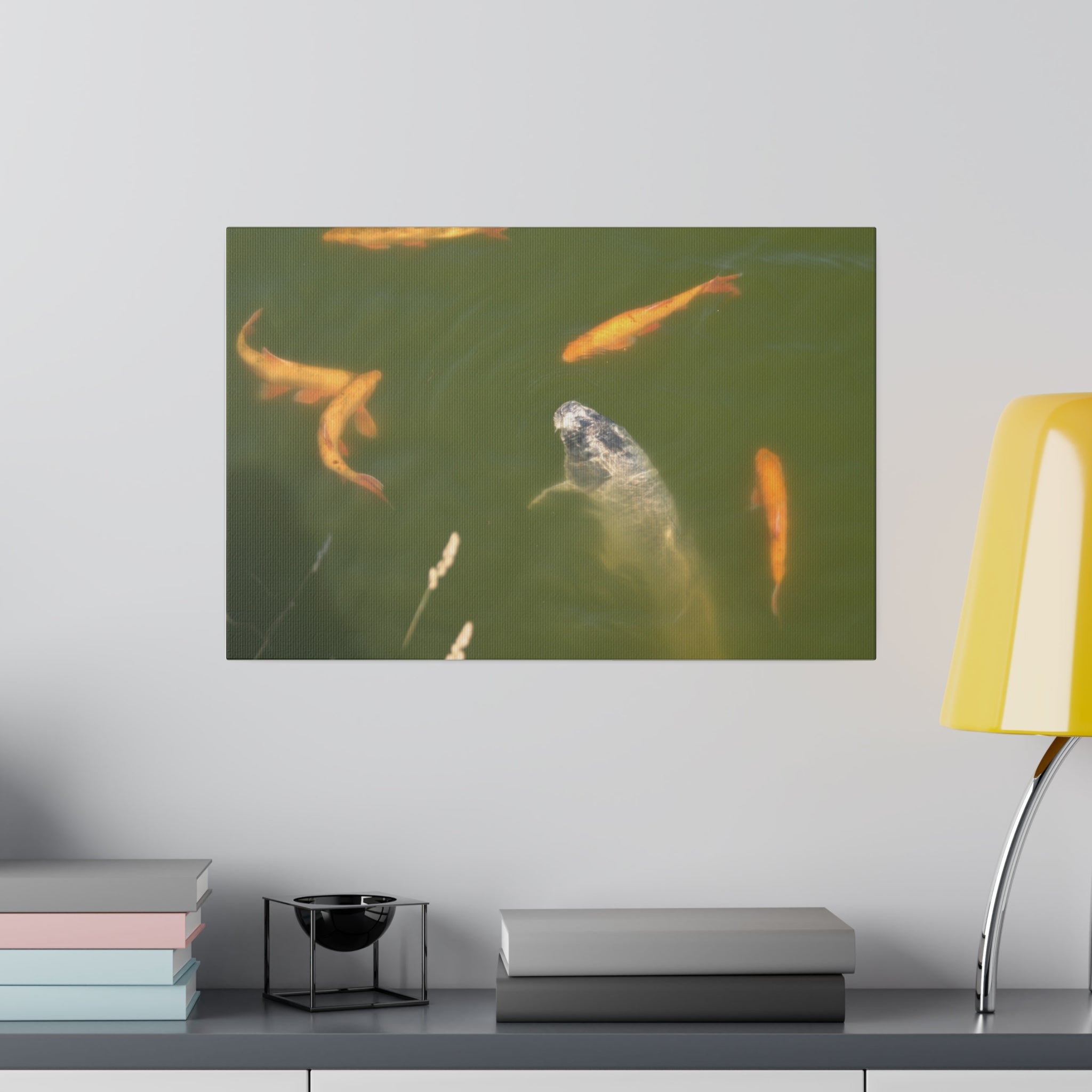 Fishes In A Pond Canvas Print Close Up - The Trio Synergize Group