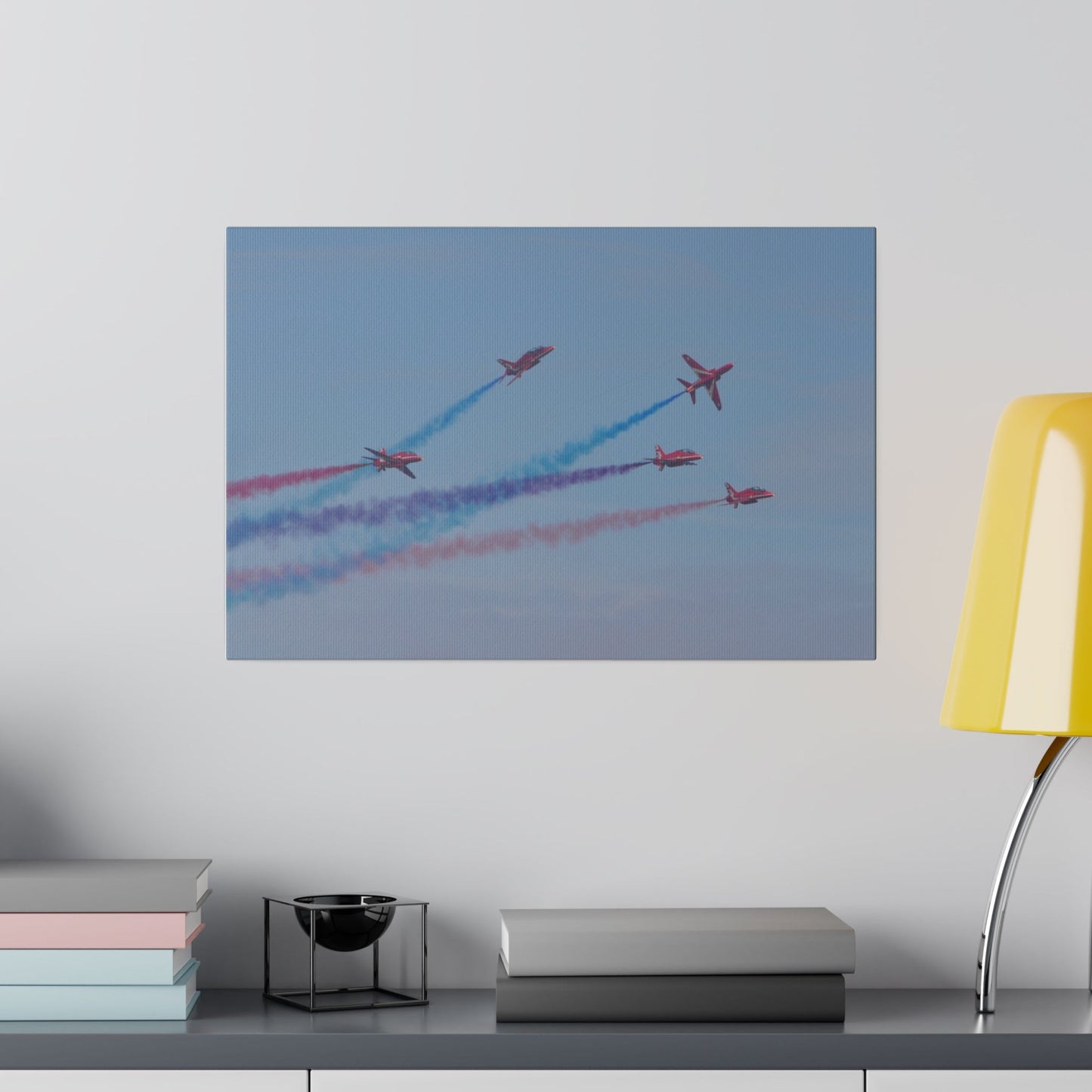 The Red Arrows Canvas Print with Two Ascending Inside! - The Trio Synergize Group