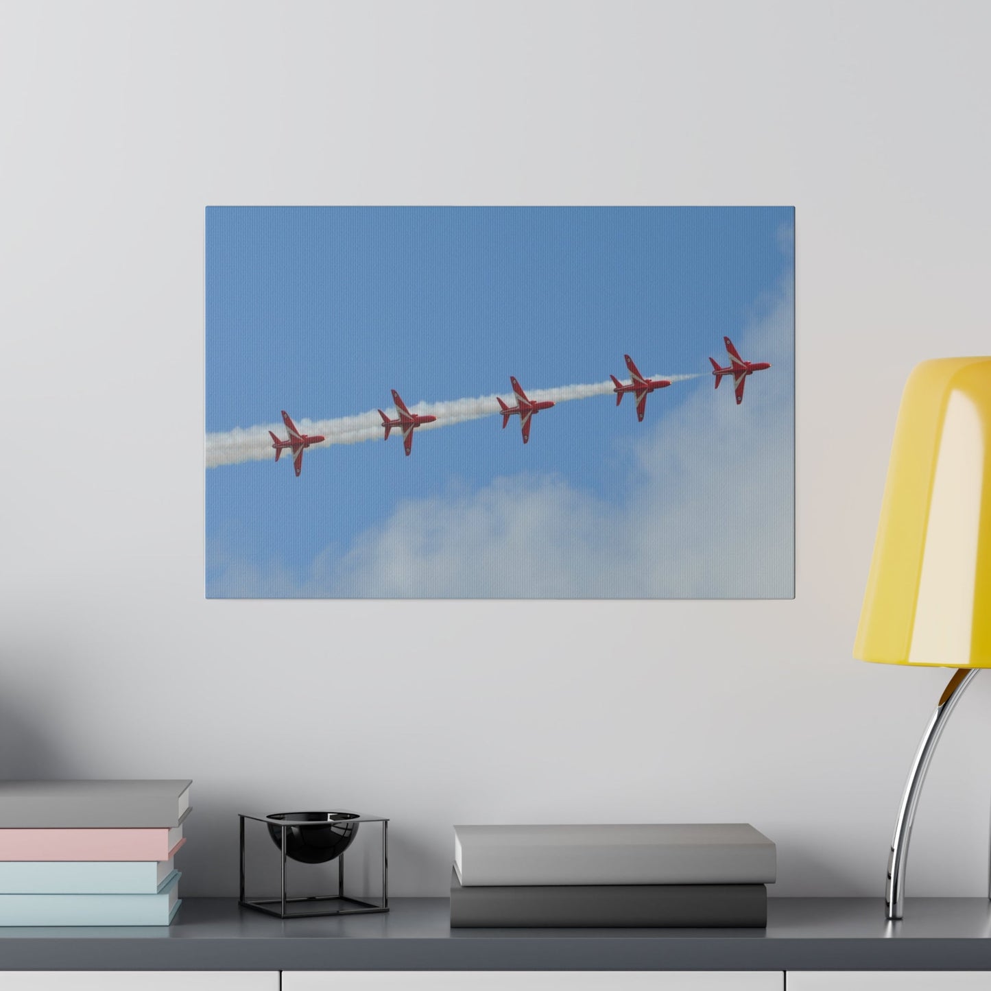 The Red Arrows In A Line Formation Close Up Canvas - The Trio Synergize Group