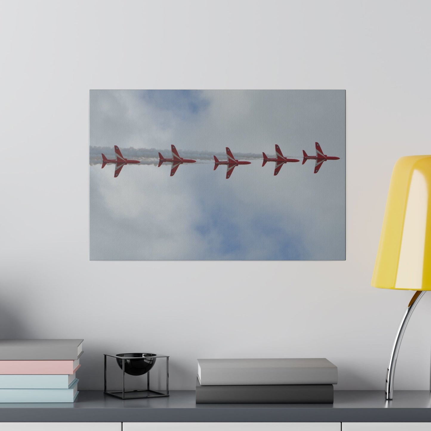 The Red Arrows In Line Formation Sideways Close Up Canvas - The Trio Synergize Group