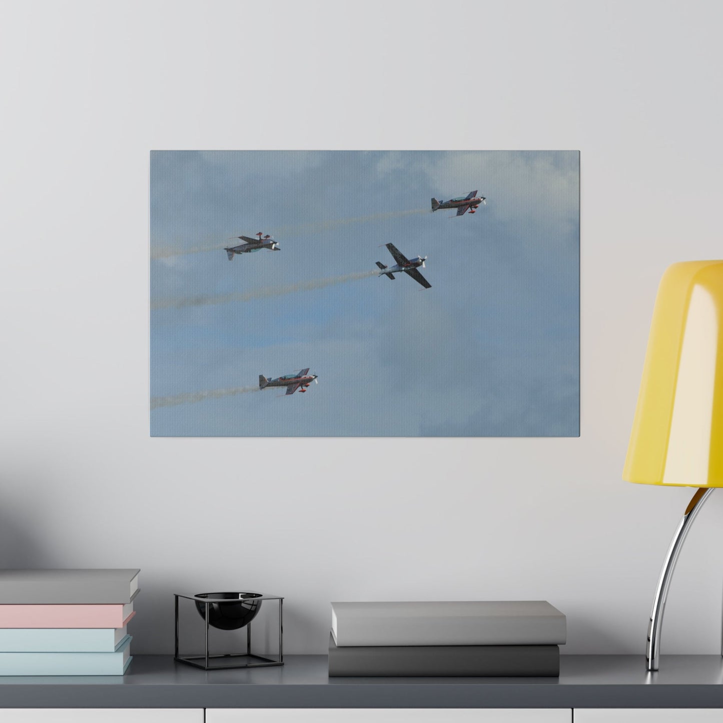 The Blades Flying Smoke Different Angles In Formation Canvas - The Trio Synergize Group