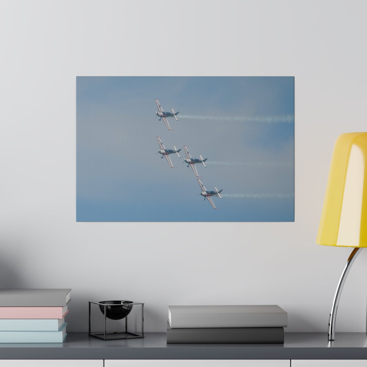 Blades in Formation Canvas Print - Flying Left with Smoke! - The Trio Synergize Group
