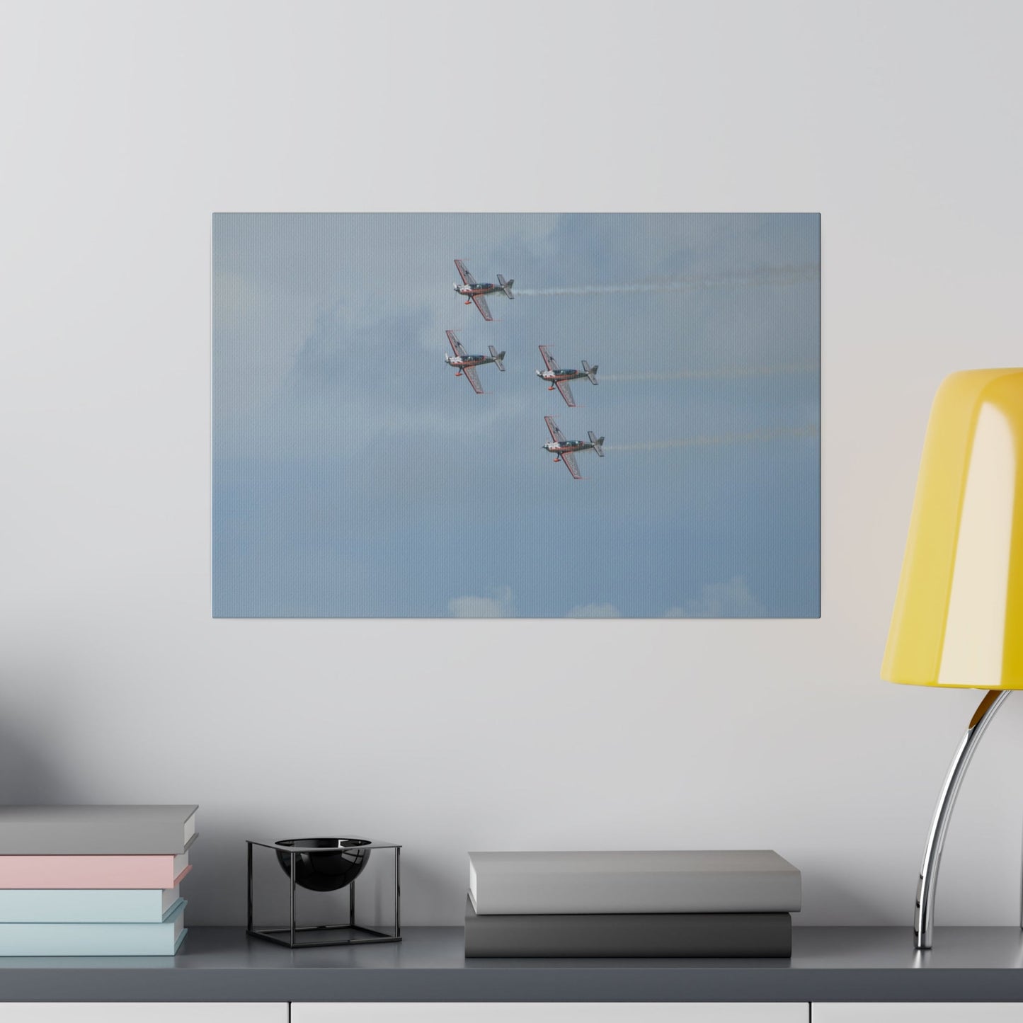 The Blades Flying Left With Smoke In Formation Canvas - The Trio Synergize Group