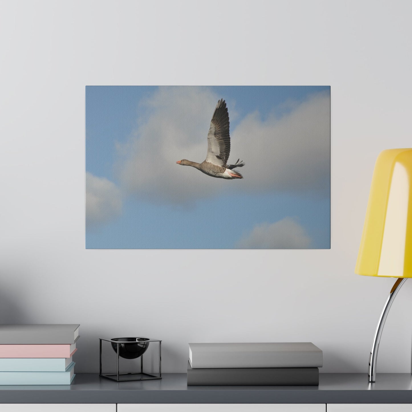Goose Flying With Wings Up Canvas - The Trio Synergize Group
