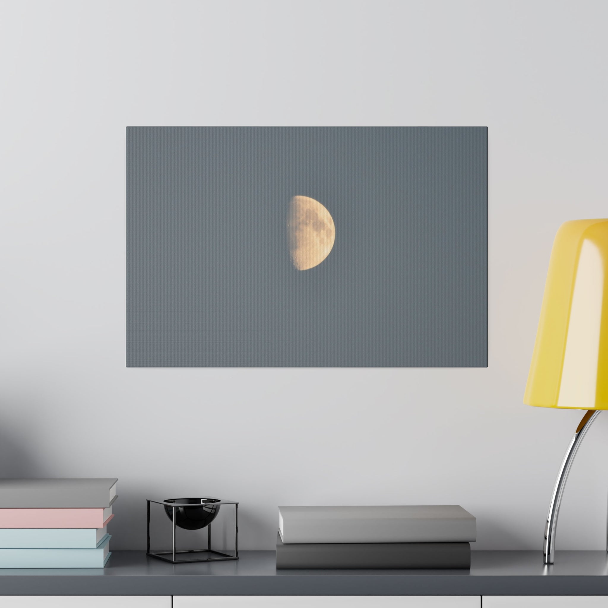 Gray Moon Close Up Canvas Print - The Trio Synergize Group