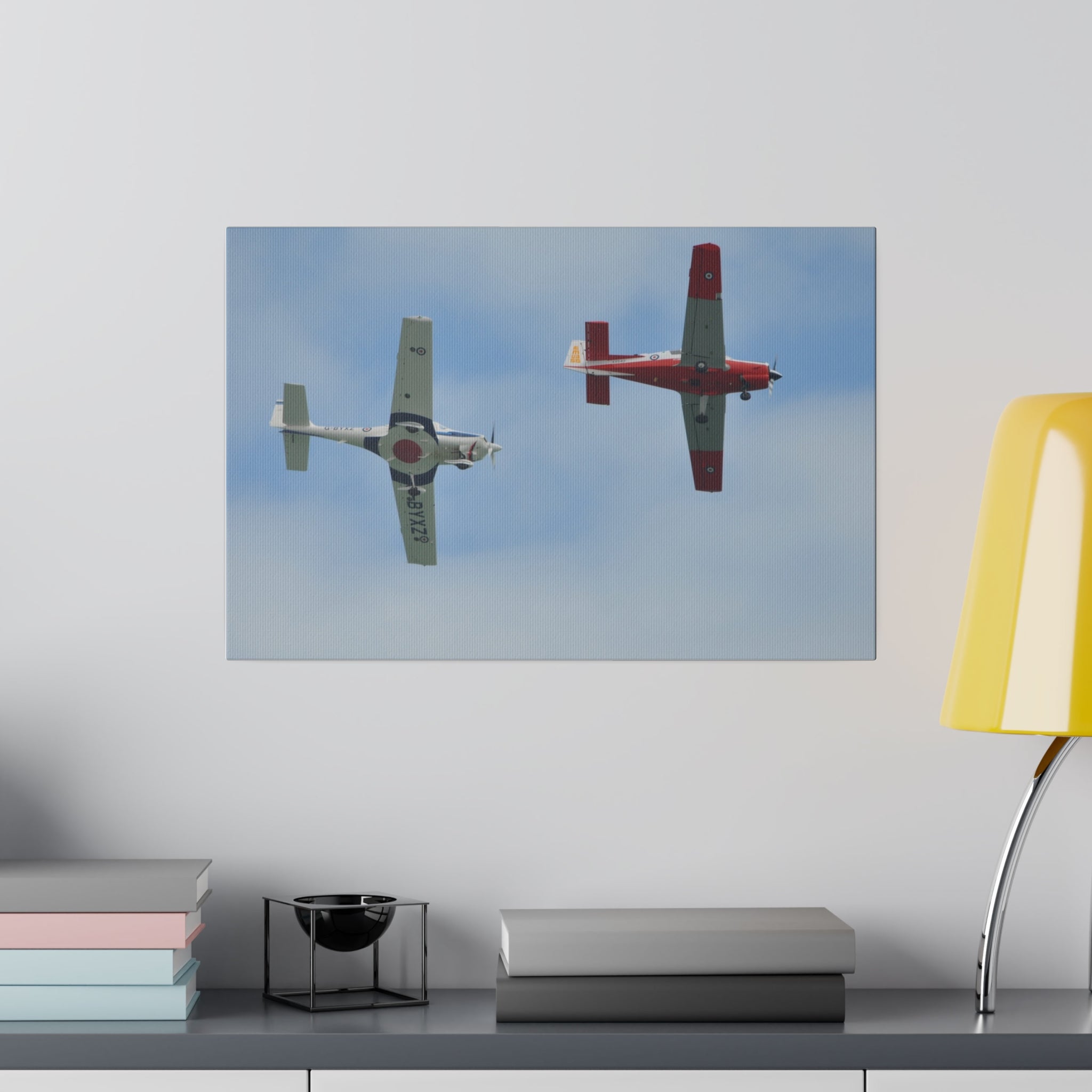 Grob G115E & Waddington A View Of The Undercarriage Canvas - The Trio Synergize Group