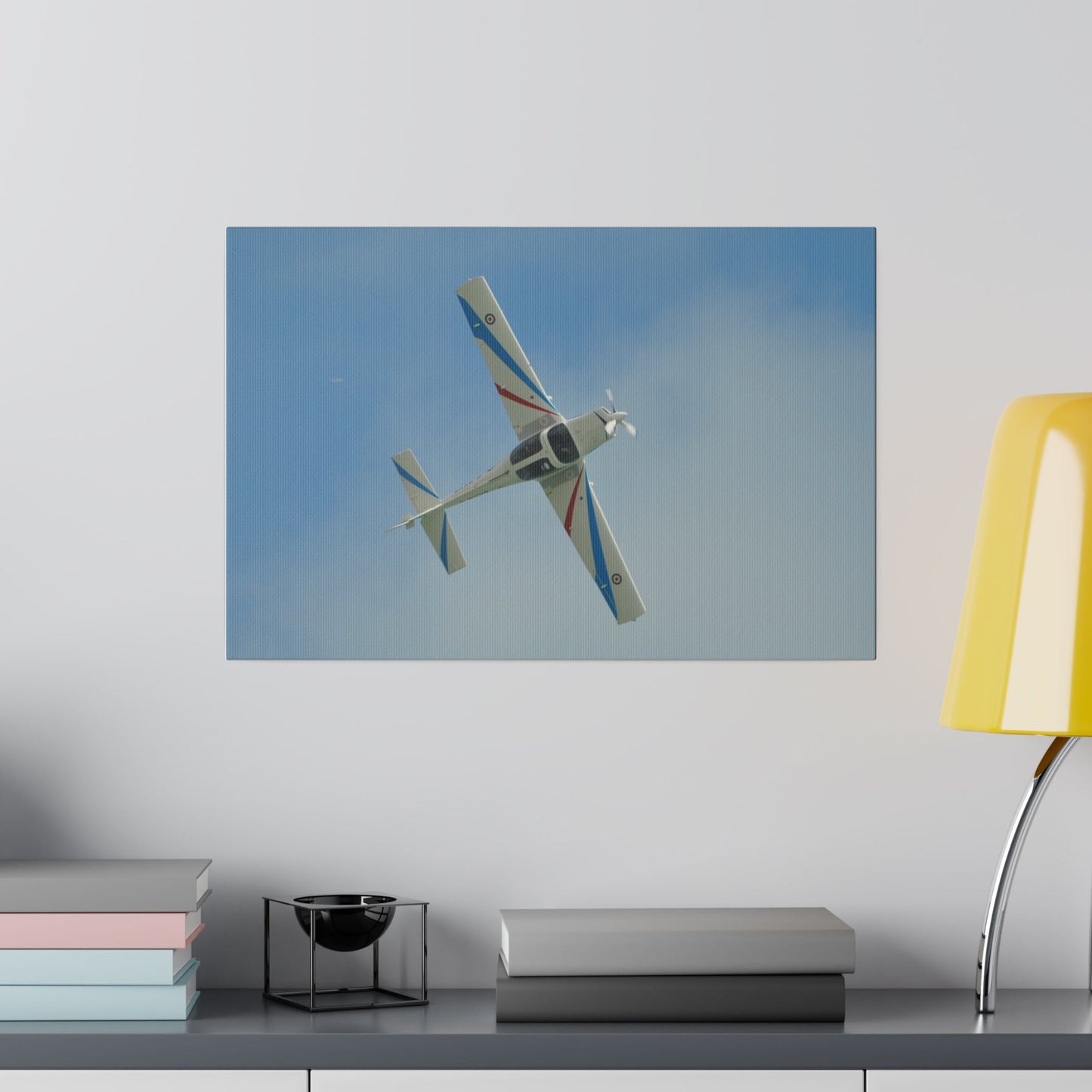 Grob G115E Flying From The Left Sideways, Matte Canvas, Stretched, 0.75" - The Trio Synergize Group