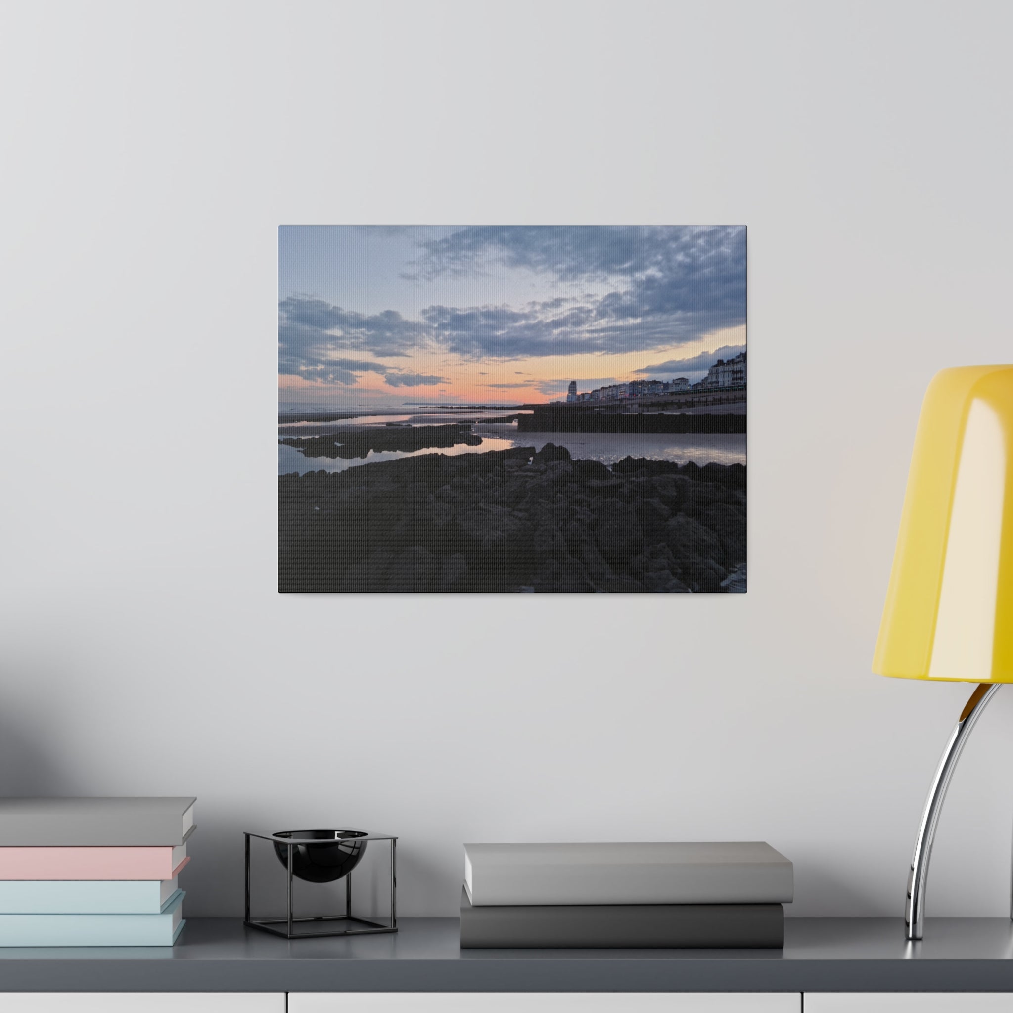 Hastings Beach Sunset With Rockpools Canvas - The Trio Synergize Group