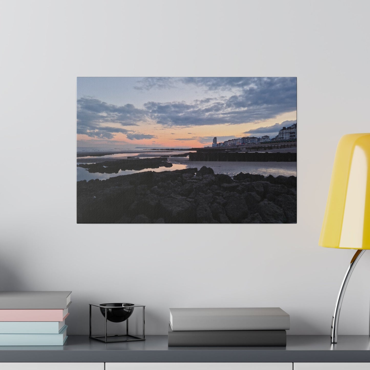 Hastings Beach Sunset With Rockpools Canvas - The Trio Synergize Group