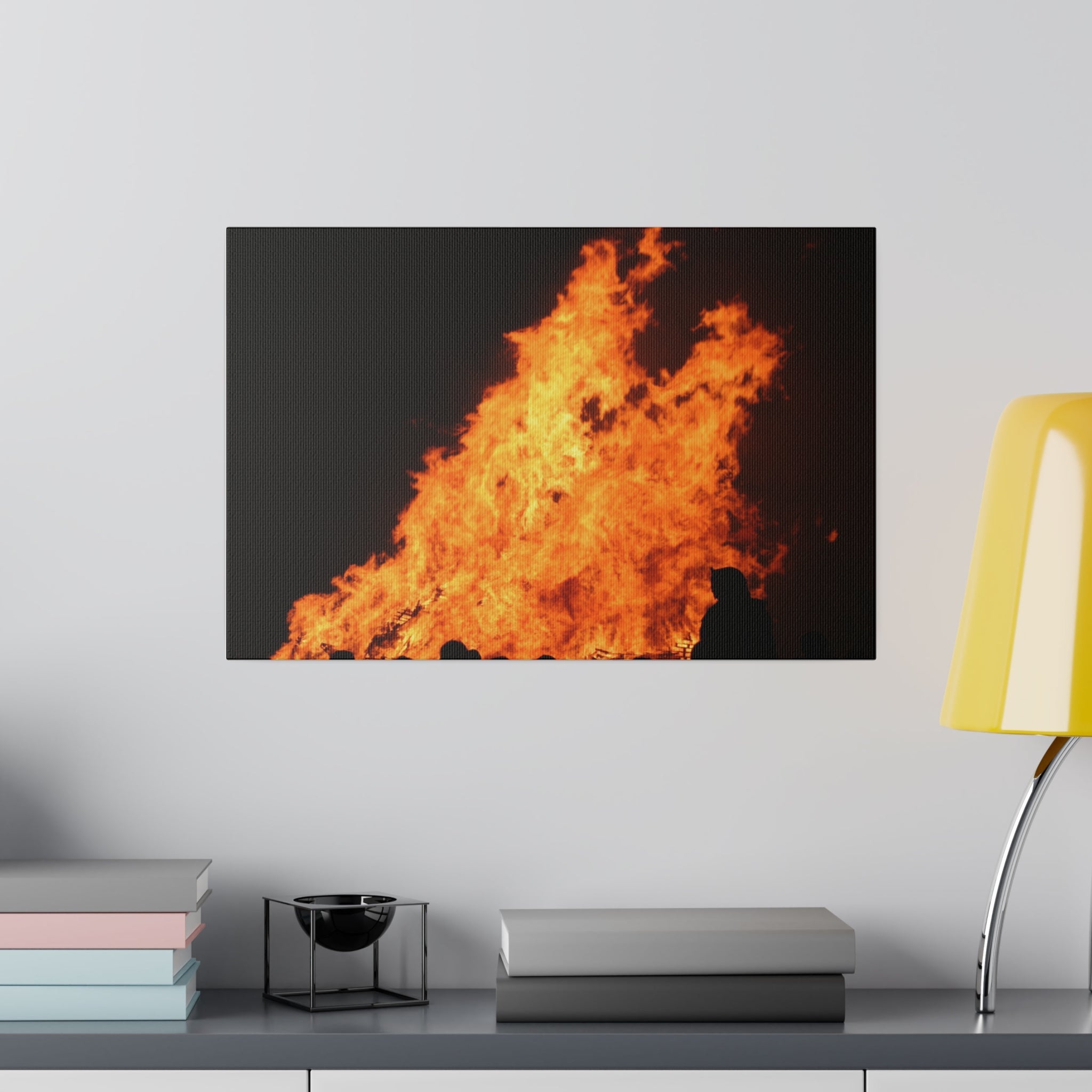 Hastings Bonfire, Flames Dancing Canvas - The Trio Synergize Group