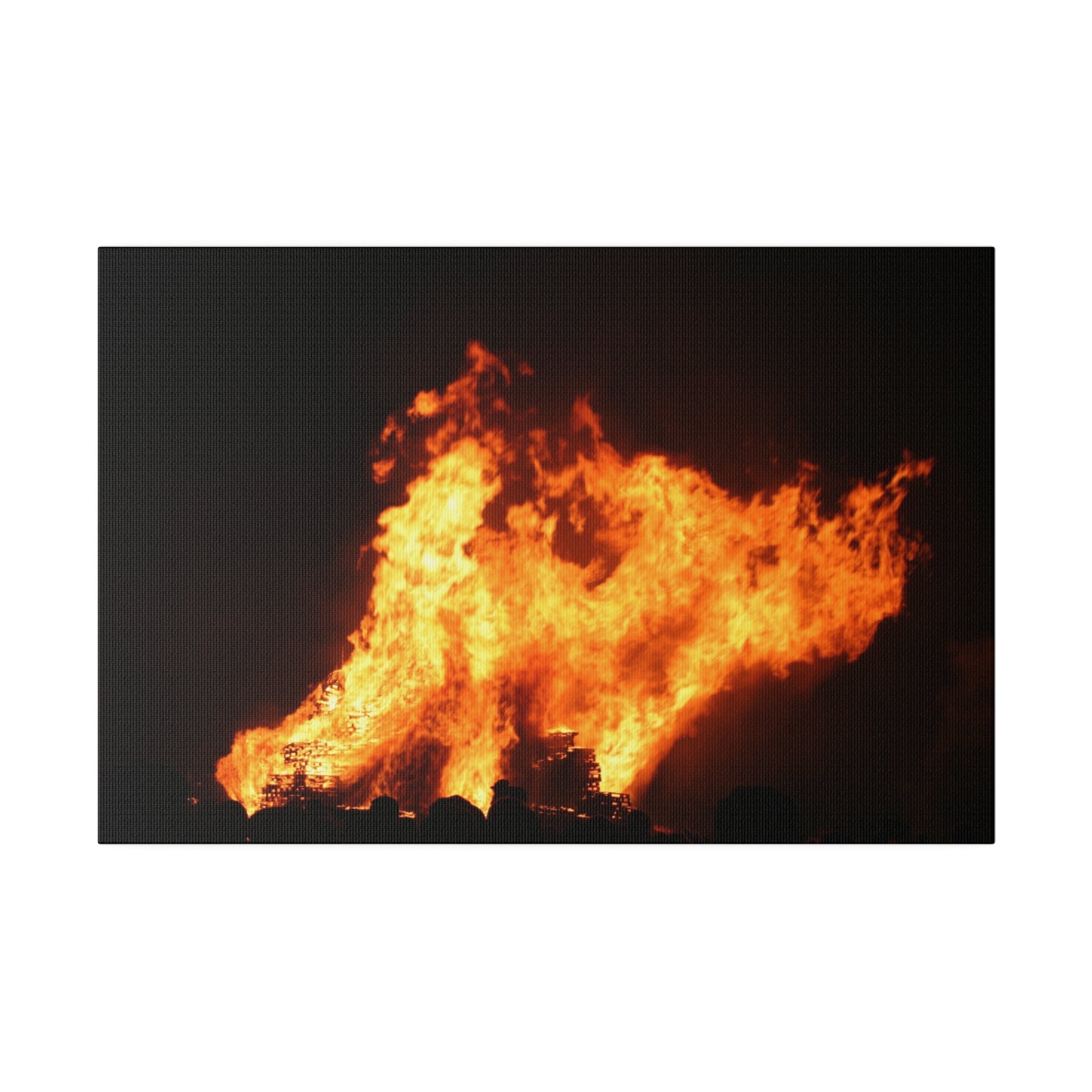 Hastings Bonfire, Flames Dancing Straight Up Canvas - The Trio Synergize Group