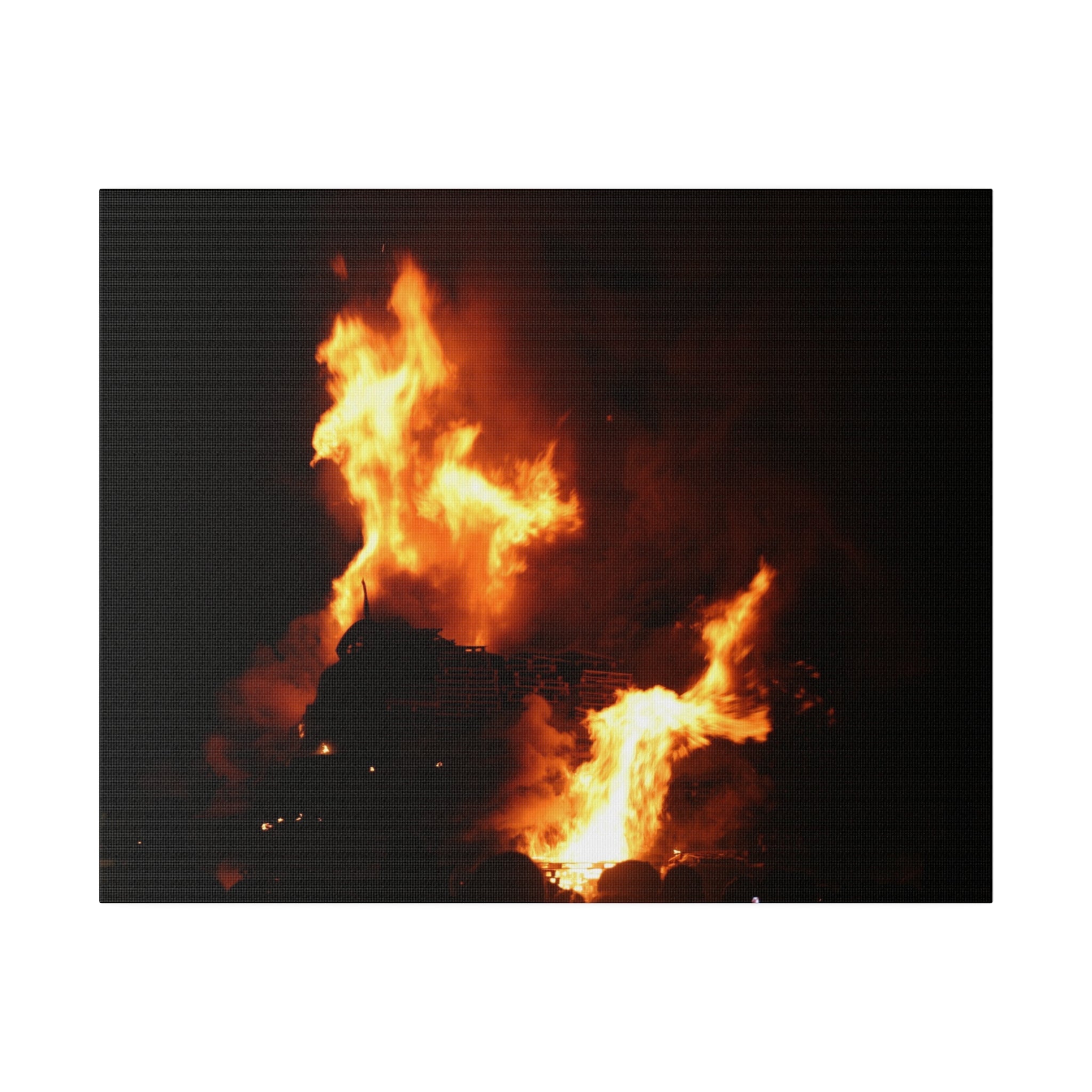 Hastings Bonfire, Flames Split In Half Canvas - The Trio Synergize Group