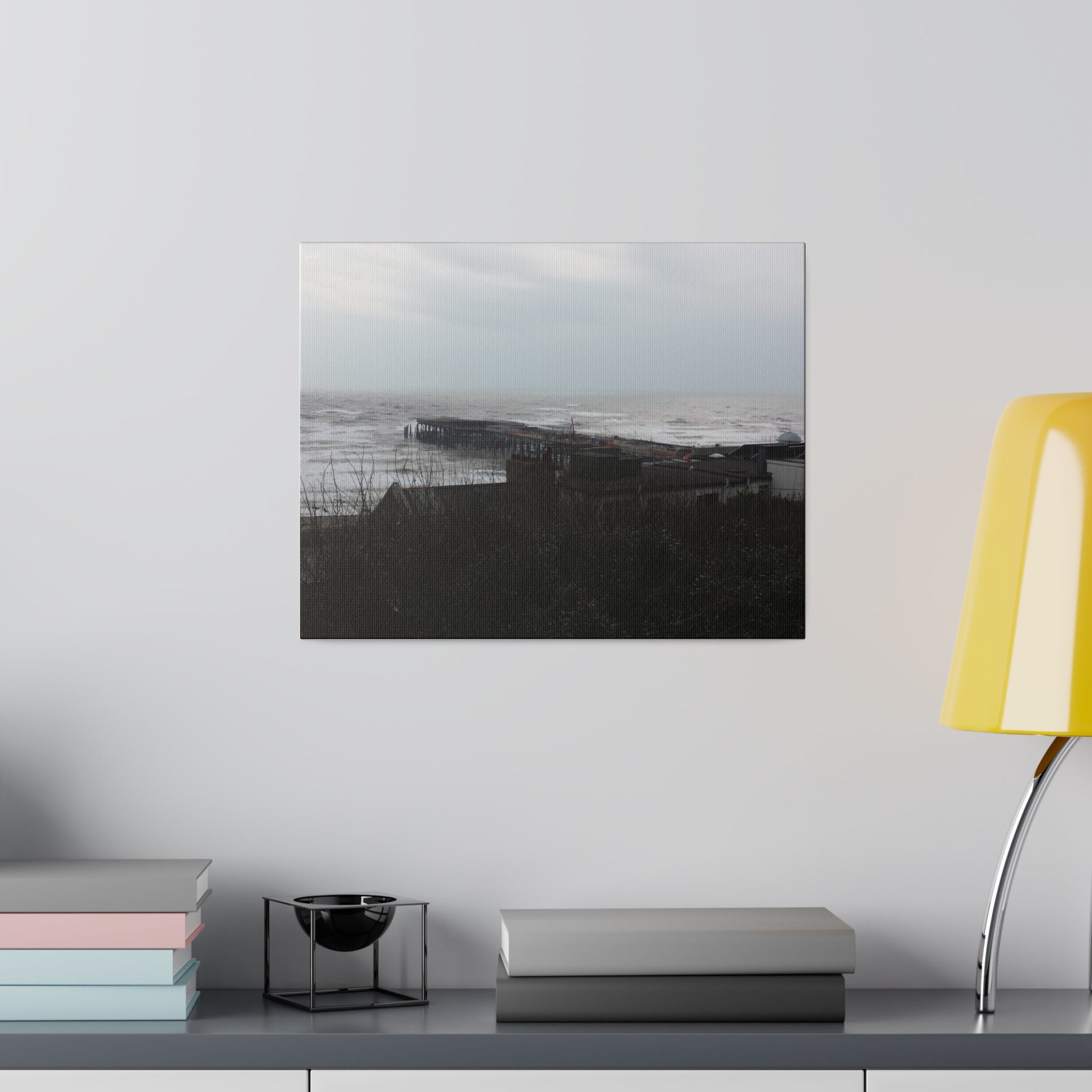 Hastings Pier Burnt Down Sea Front Canvas - The Trio Synergize Group