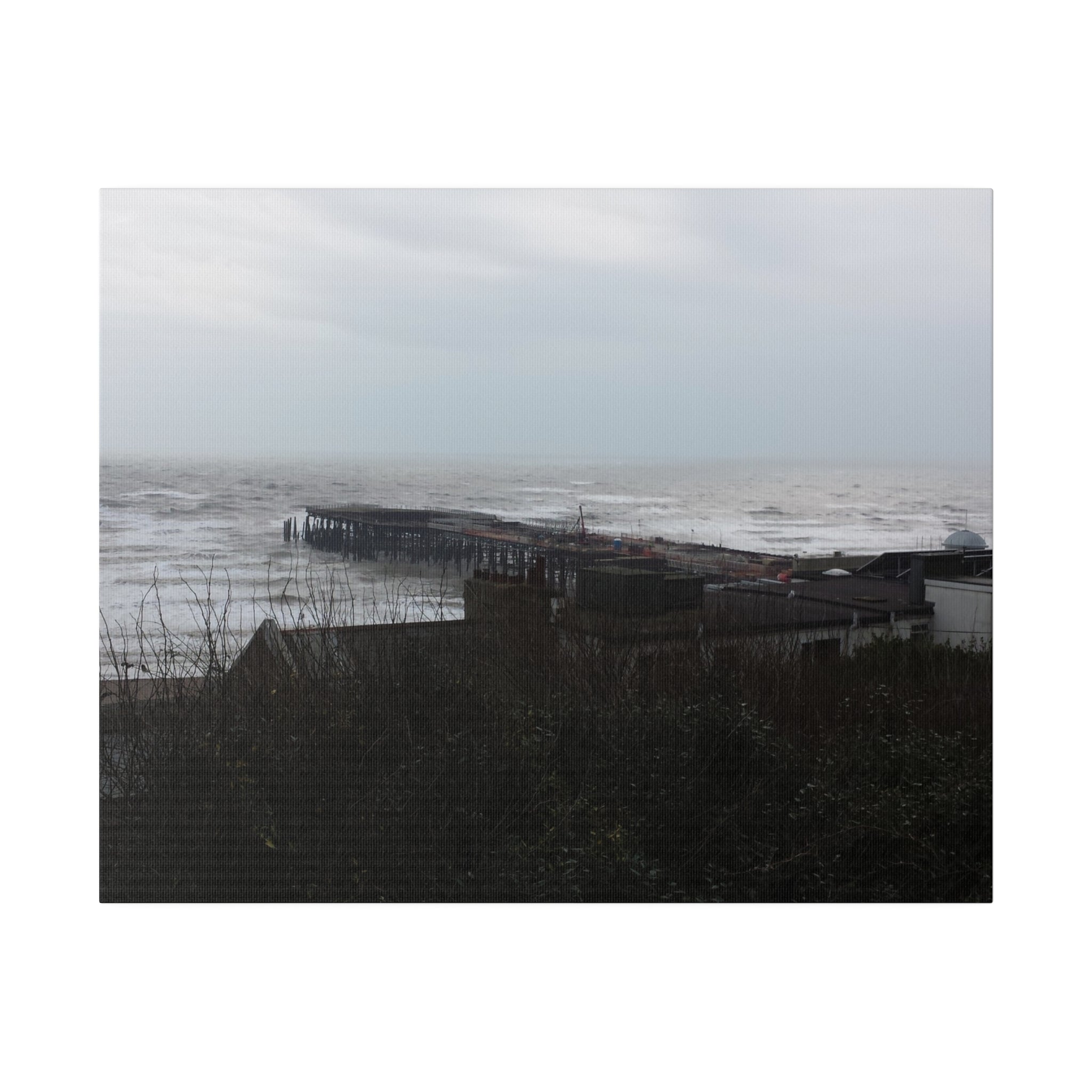 Hastings Pier Burnt Down Sea Front Canvas - The Trio Synergize Group