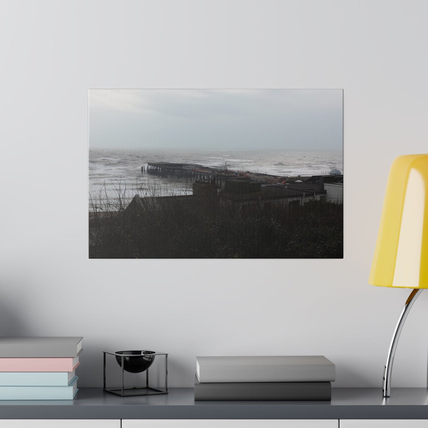 Hastings Pier Burnt Down Sea Front Canvas - The Trio Synergize Group