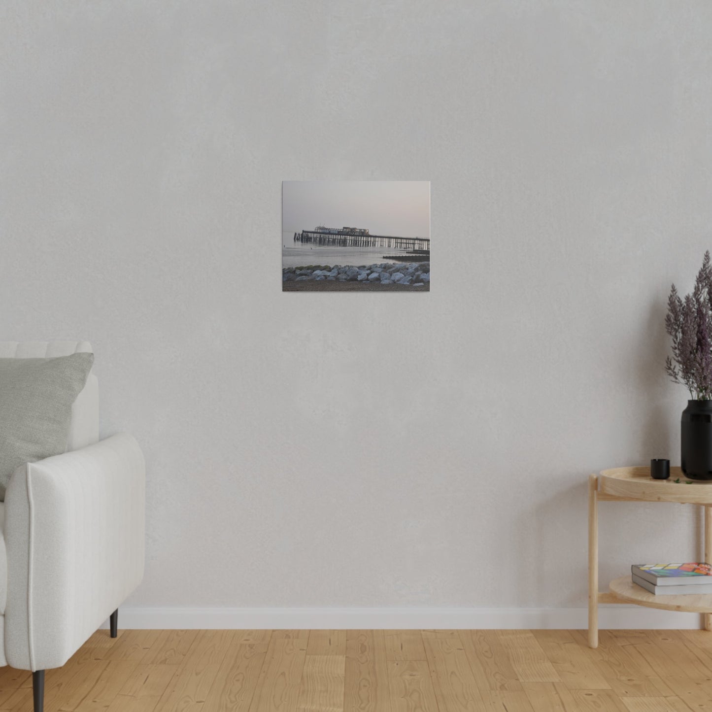 Hastings Pier Post Fire Sea Front, Matte Canvas, Stretched, 0.75" - The Trio Synergize Group