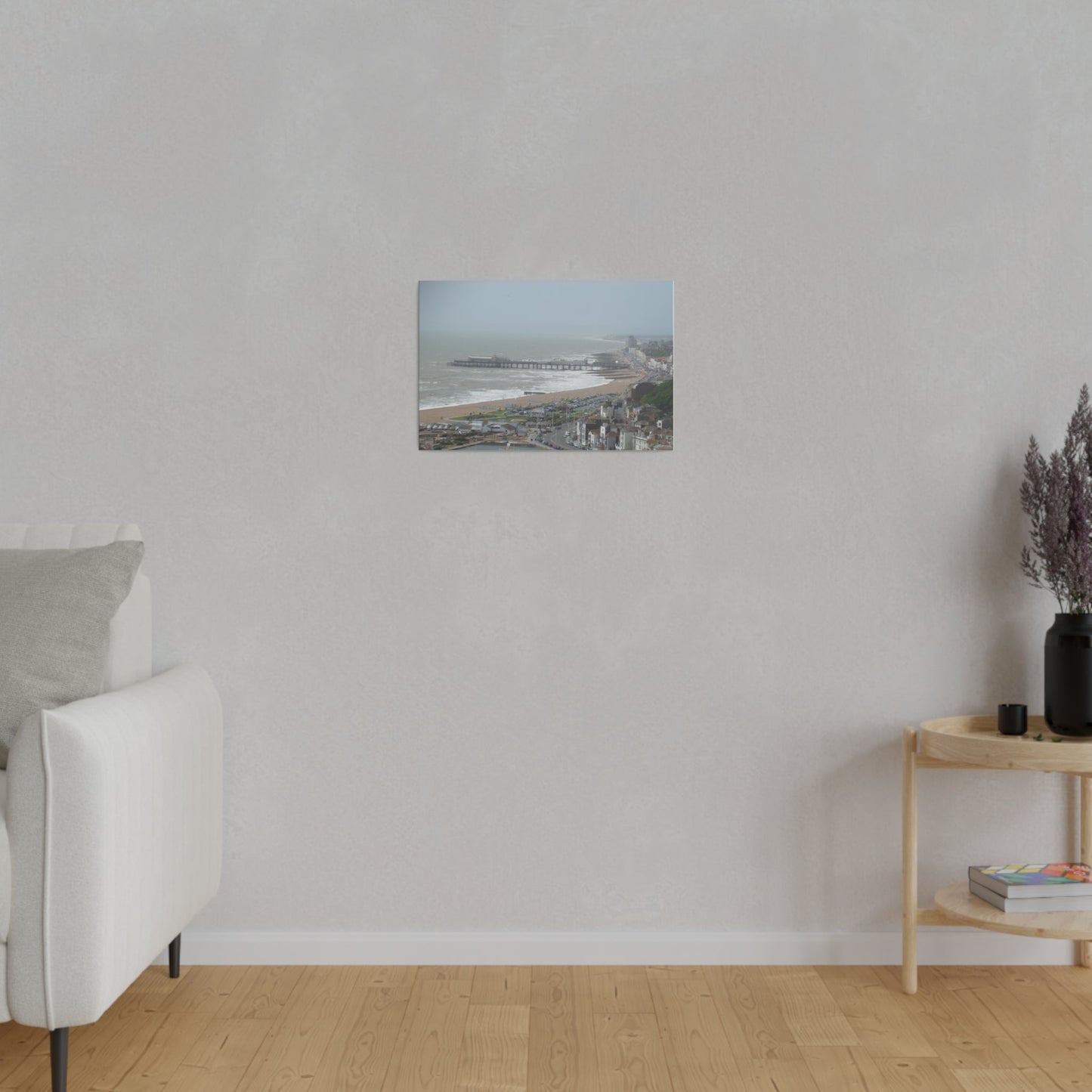 Hastings Sea Front From East - hill Steps And Old Pier Pre Fire, Matte Canvas, Stretched, 0.75" - The Trio Synergize Group