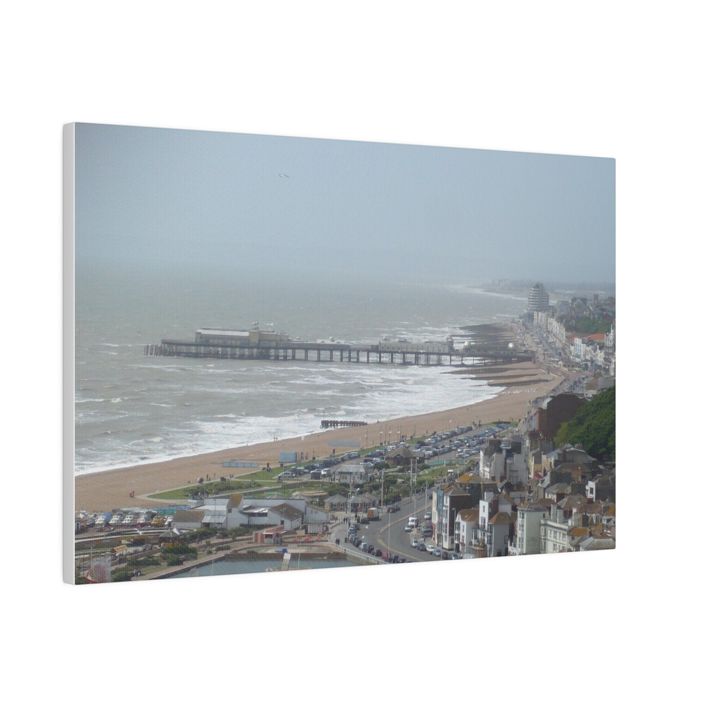 Hastings Sea Front From East - hill Steps And Old Pier Pre Fire, Matte Canvas, Stretched, 0.75" - The Trio Synergize Group