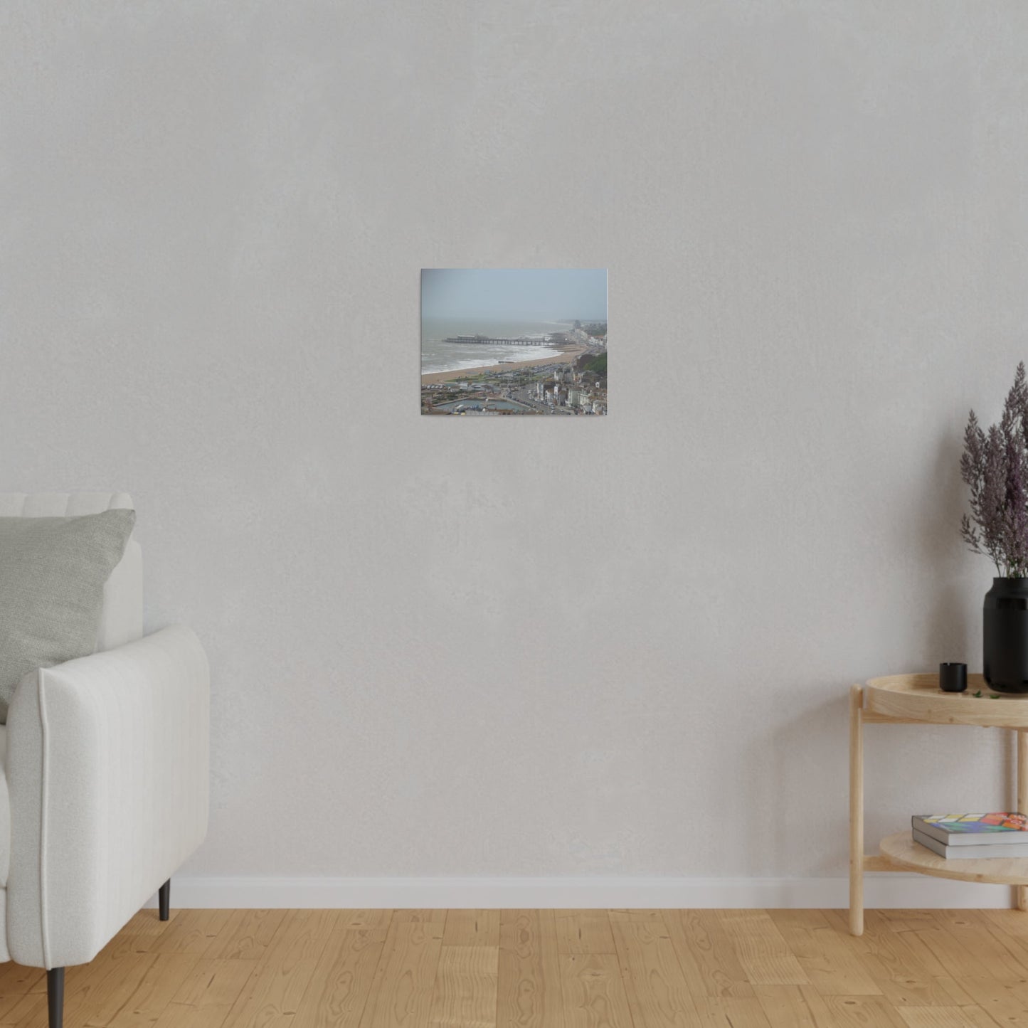 Hastings Sea Front From East - hill Steps And Old Pier Pre Fire, Matte Canvas, Stretched, 0.75" - The Trio Synergize Group