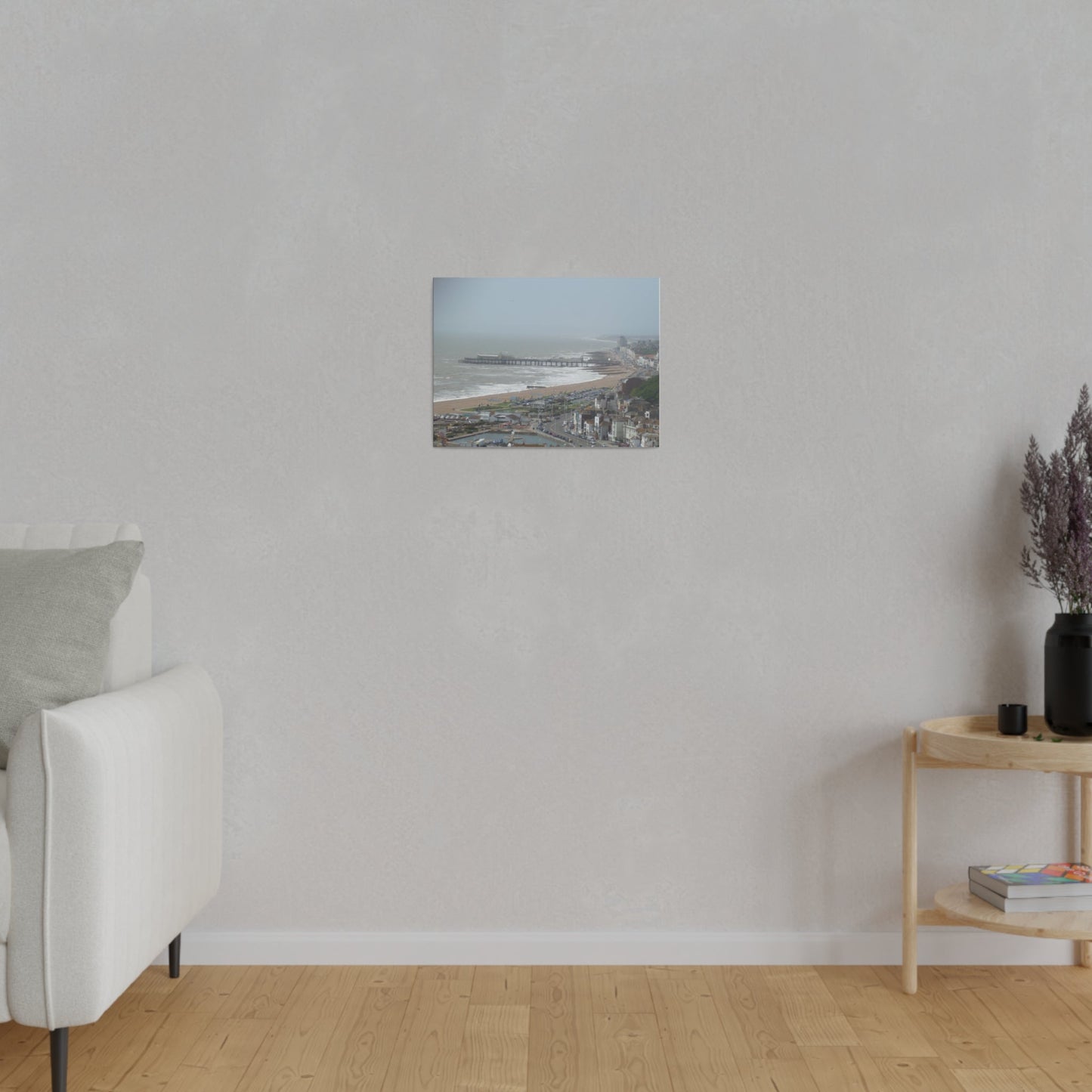 Hastings Sea Front From East - hill Steps And Old Pier Pre Fire, Matte Canvas, Stretched, 0.75" - The Trio Synergize Group