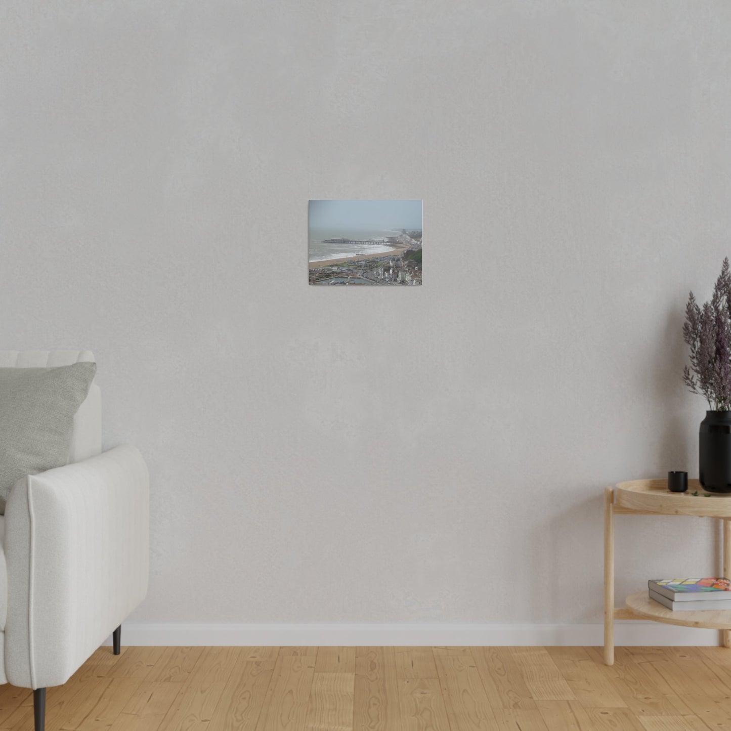 Hastings Sea Front From East - hill Steps And Old Pier Pre Fire, Matte Canvas, Stretched, 0.75" - The Trio Synergize Group