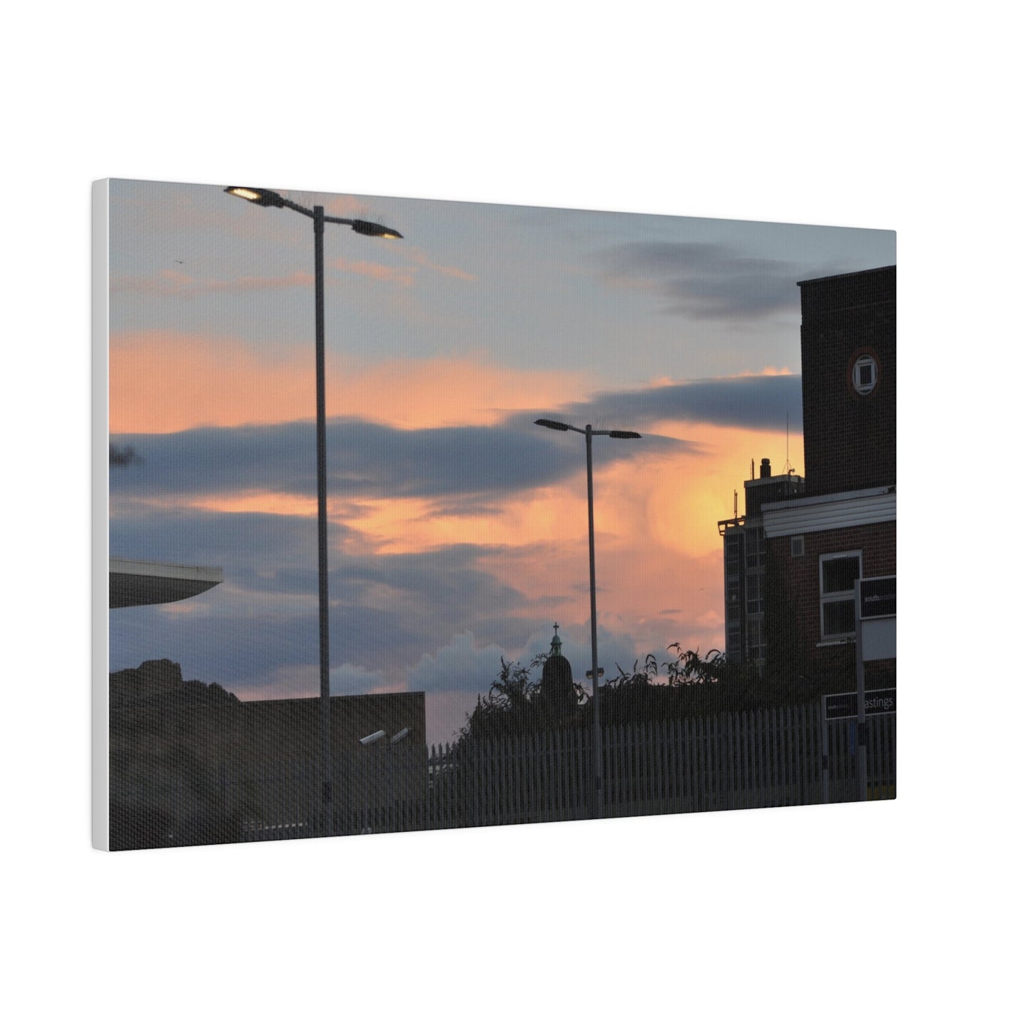 Hastings Train Station With Sunset And Nice Cloud Formation, Matte Canvas, Stretched, 0.75" - The Trio Synergize Group