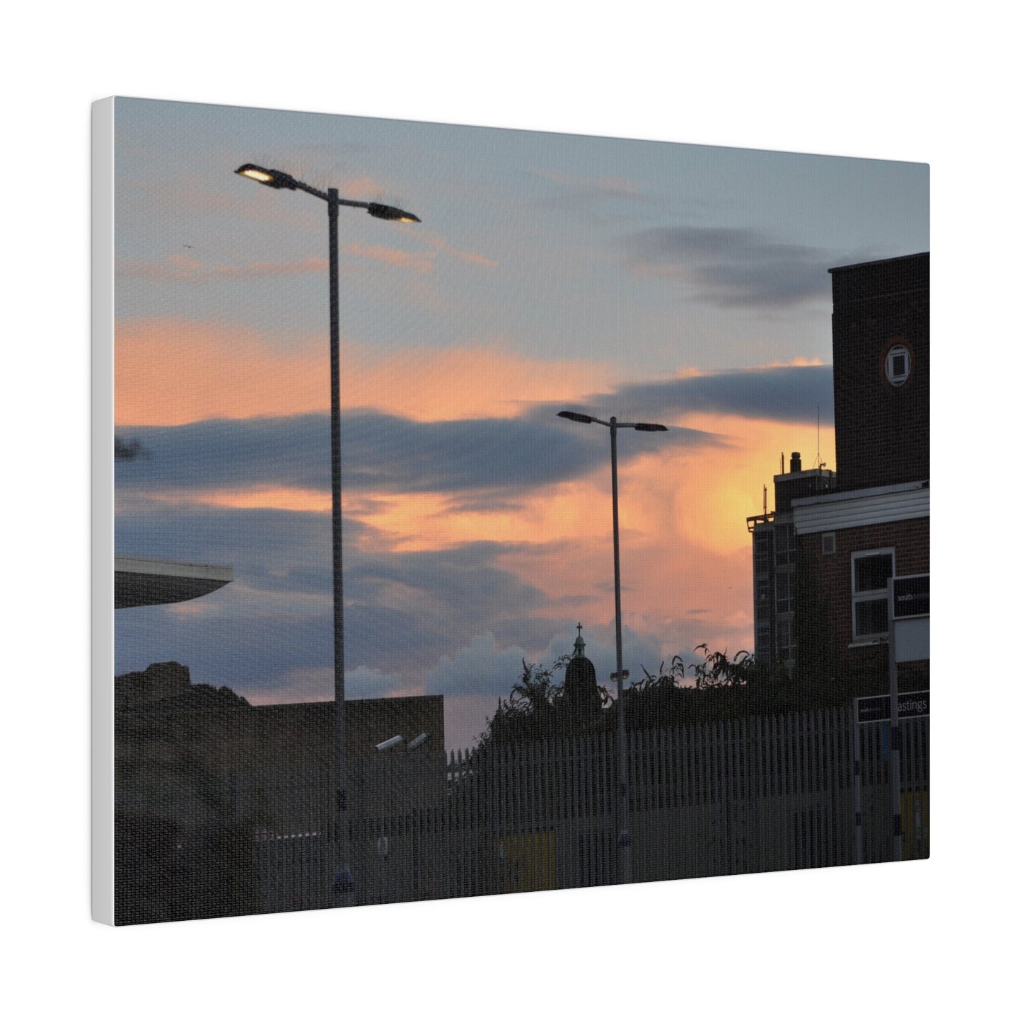 Hastings Train Station With Sunset And Nice Cloud Formation, Matte Canvas, Stretched, 0.75" - The Trio Synergize Group