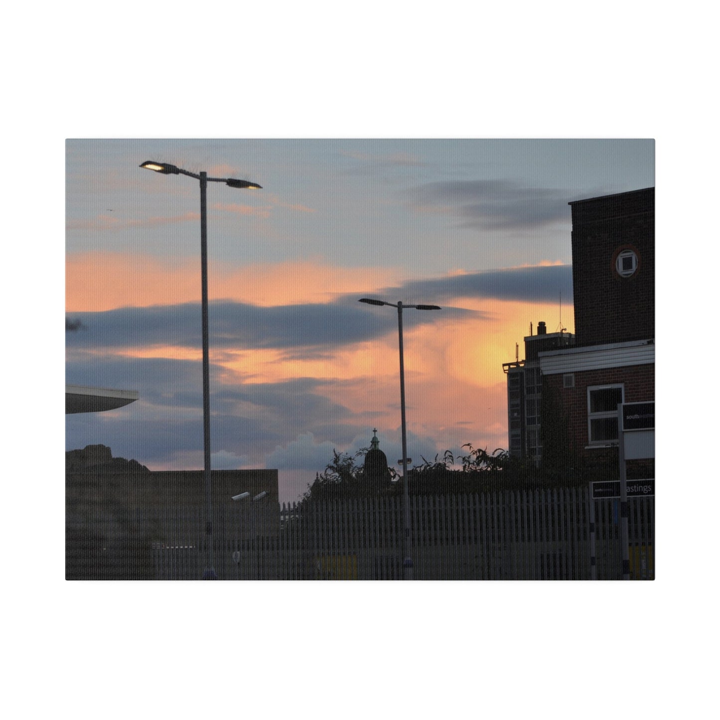 Hastings Train Station With Sunset And Nice Cloud Formation, Matte Canvas, Stretched, 0.75" - The Trio Synergize Group