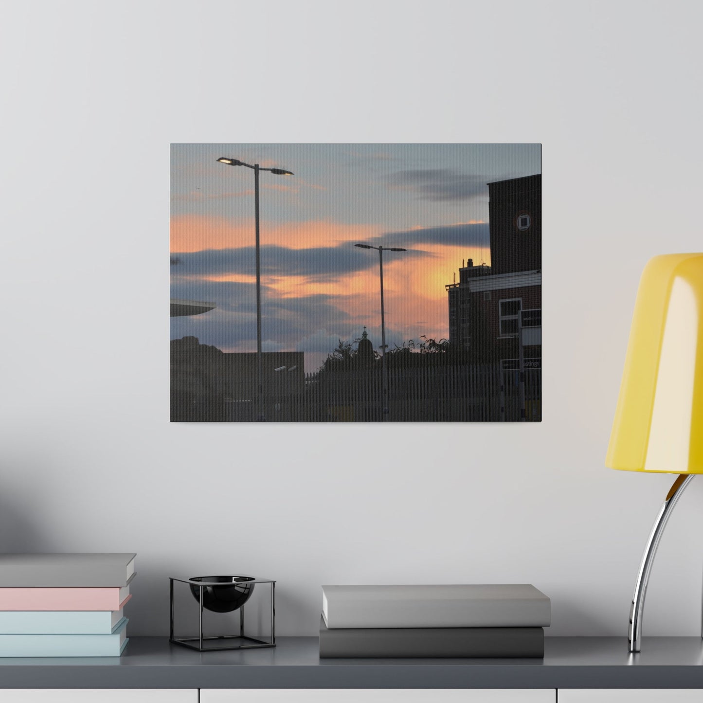 Hastings Train Station With Sunset And Nice Cloud Formation, Matte Canvas, Stretched, 0.75" - The Trio Synergize Group