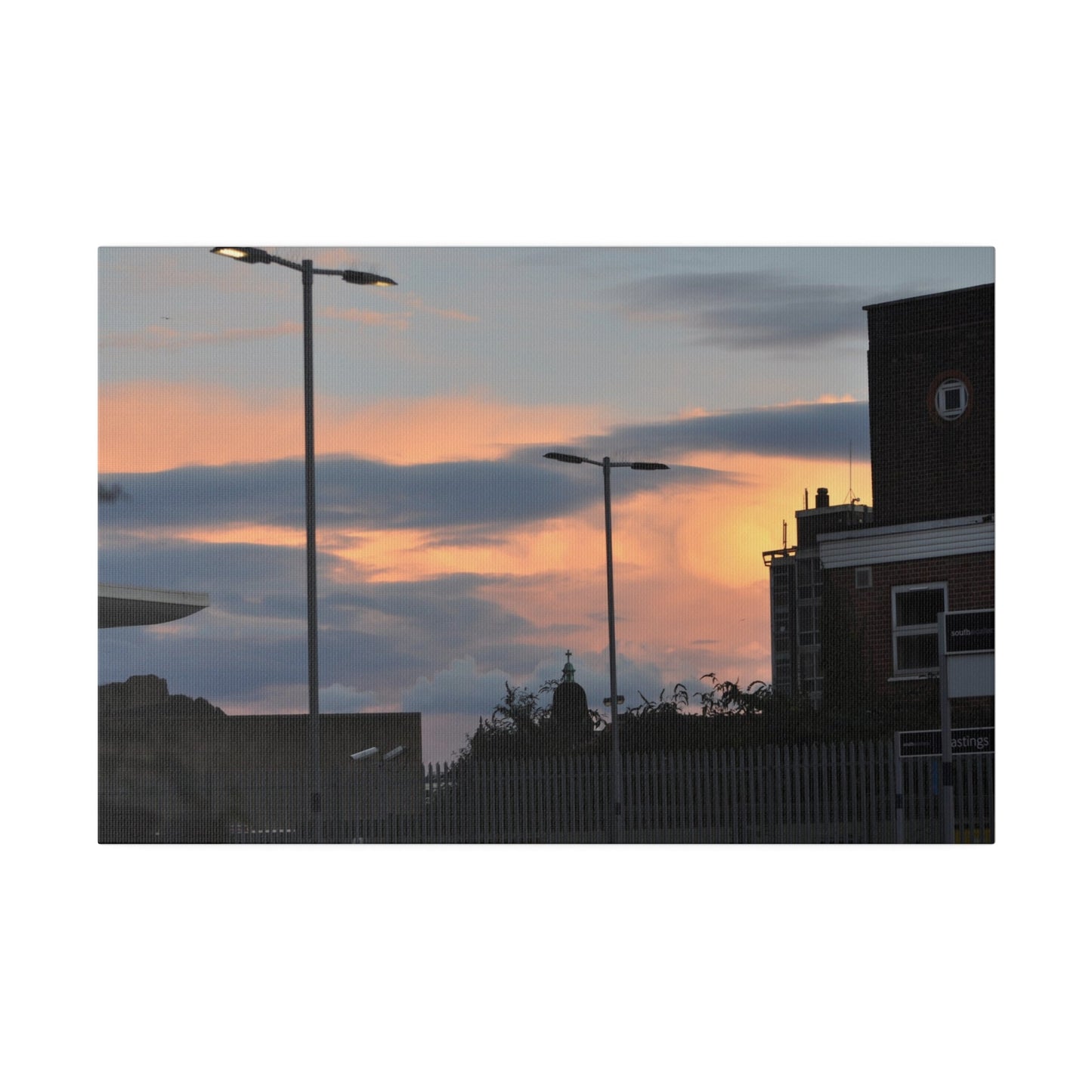 Hastings Train Station With Sunset And Nice Cloud Formation, Matte Canvas, Stretched, 0.75" - The Trio Synergize Group
