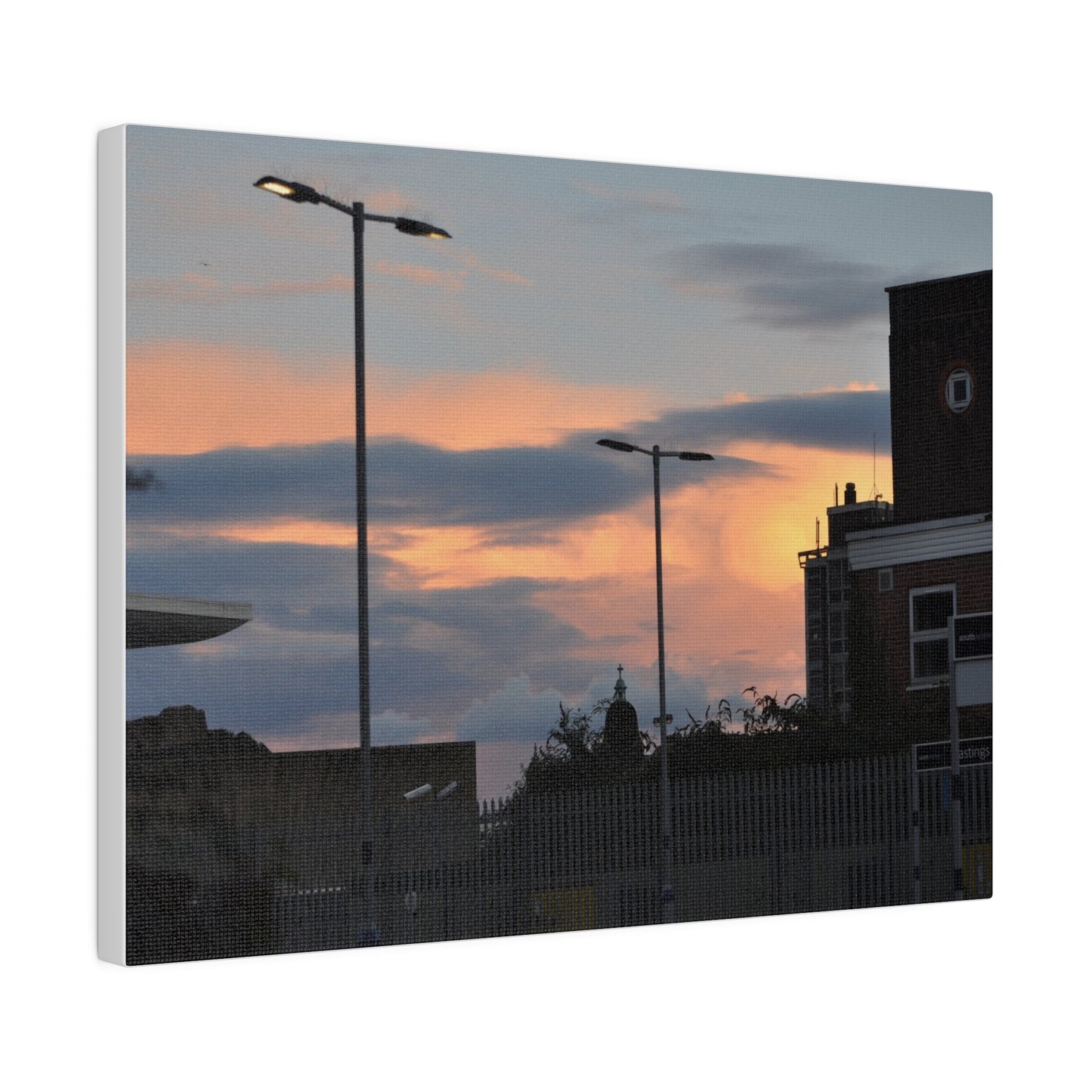 Hastings Train Station With Sunset And Nice Cloud Formation, Matte Canvas, Stretched, 0.75" - The Trio Synergize Group