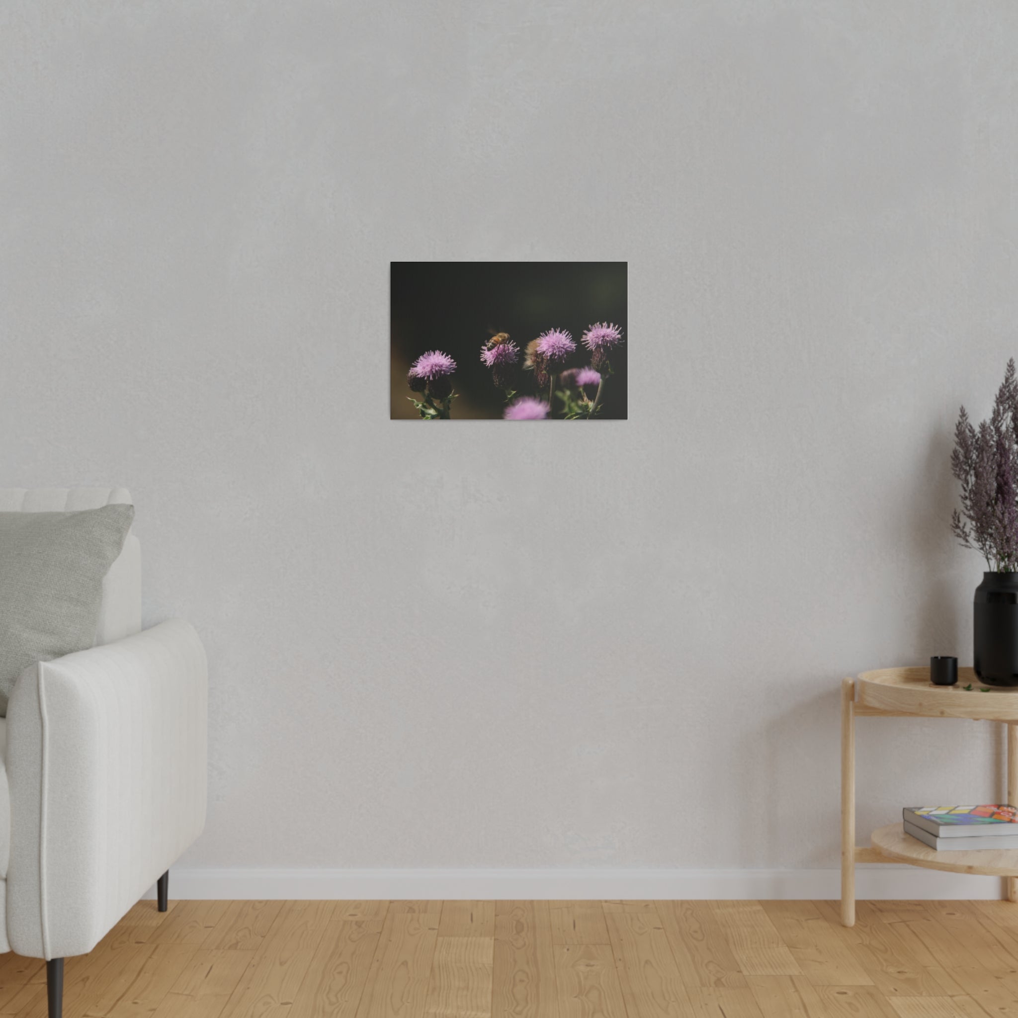 Honey Bee On A Flower, Matte Canvas, Stretched - The Trio Synergize Group