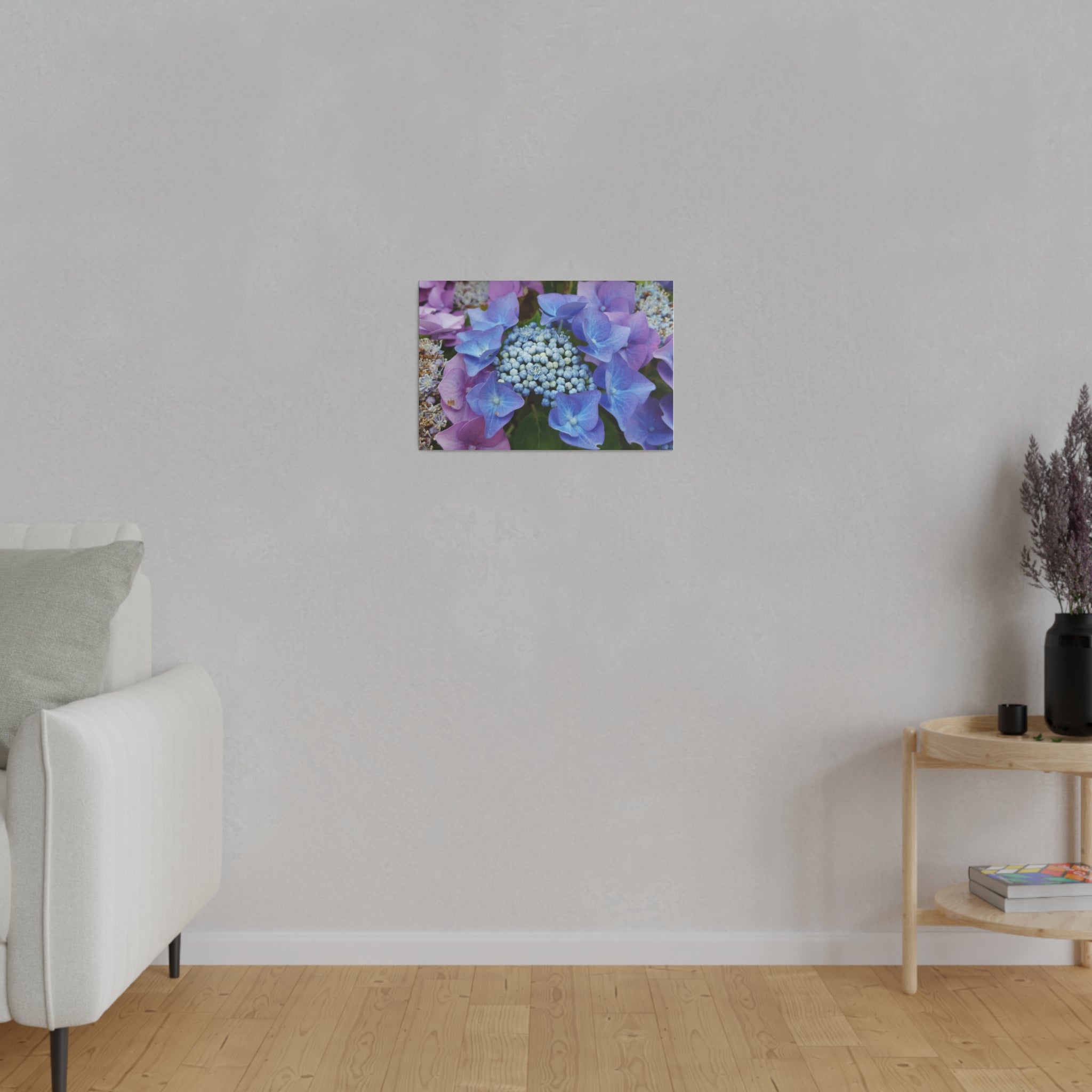 Pinkie & Purple Hydrangea Flower Close Up Canvas - The Trio Synergize Group