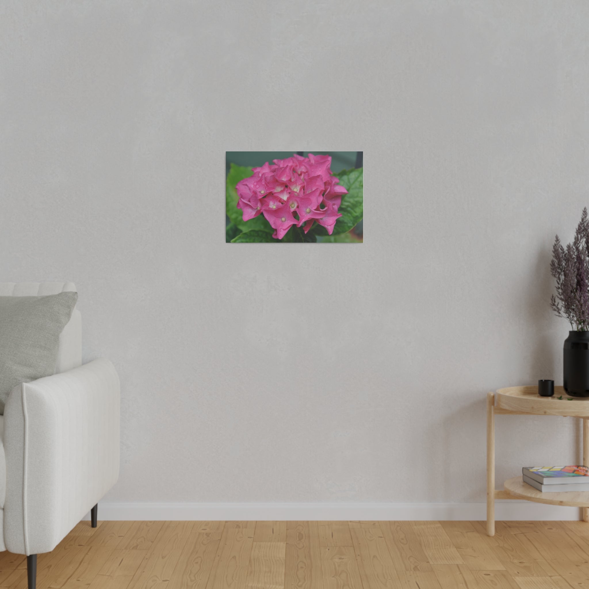 Pink Hydrangea Macrophylla Close Up Canvas - The Trio Synergize Group