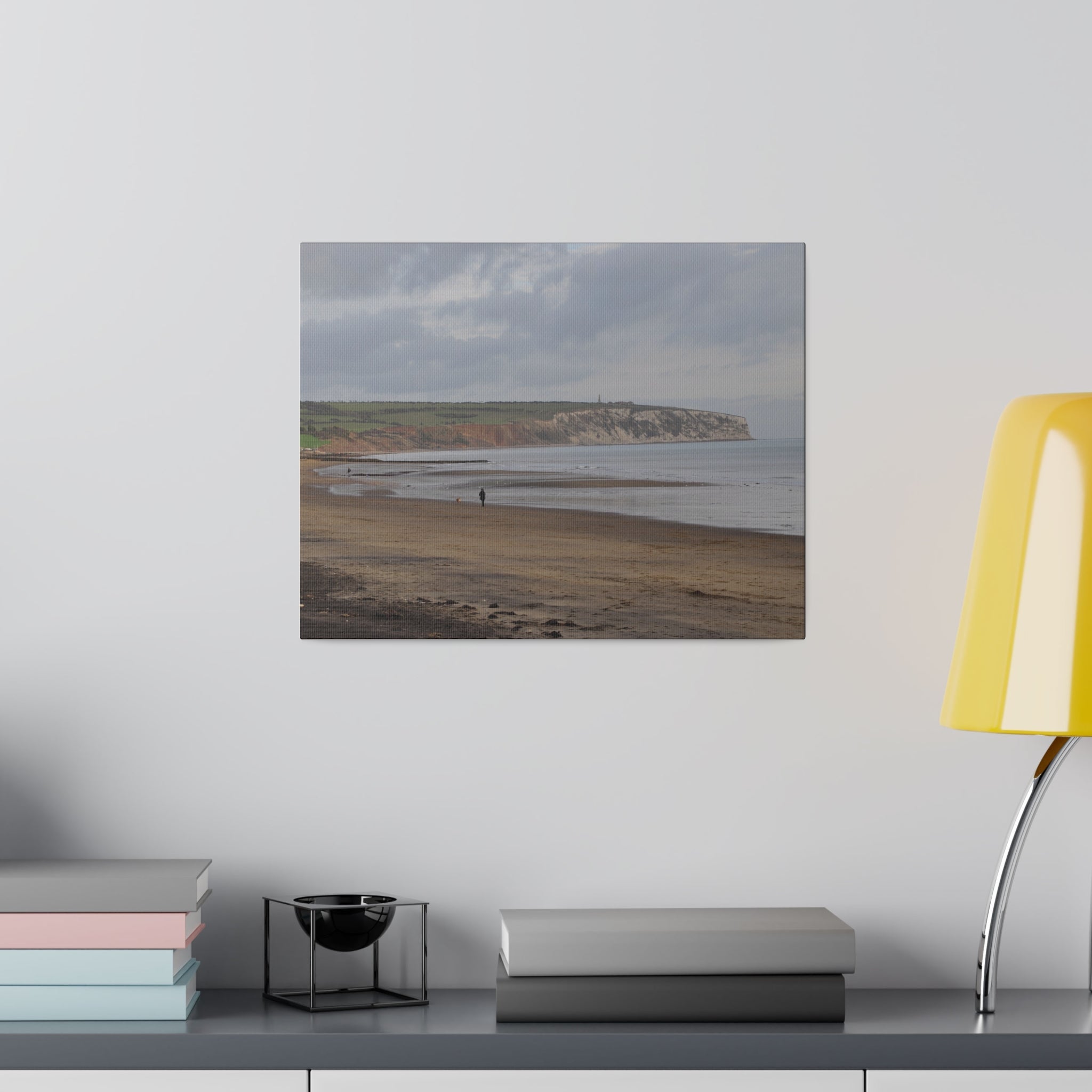 Isle of white Beach With View of The Sea and Cliffs Canvas - The Trio Synergize Group