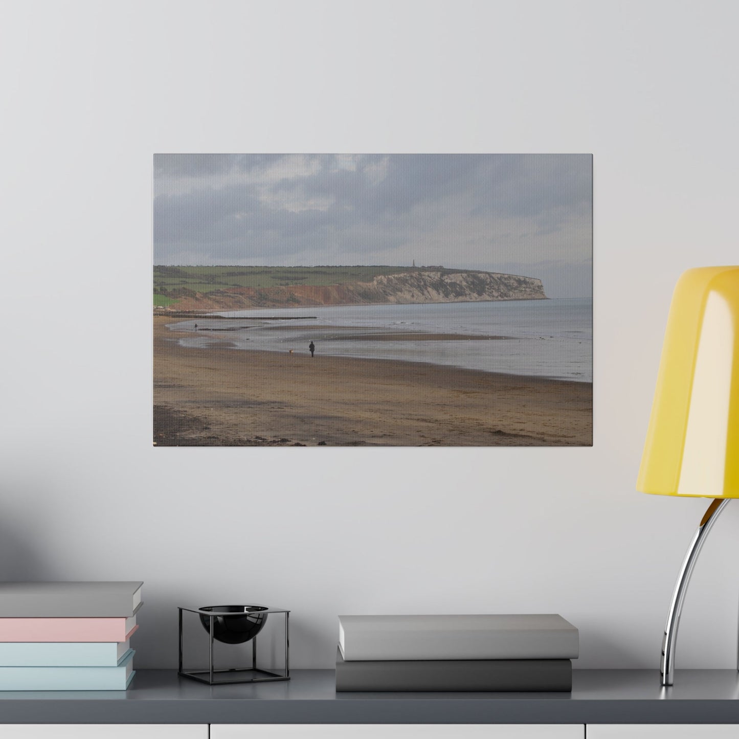 Isle of white Beach With View of The Sea and Cliffs Canvas - The Trio Synergize Group