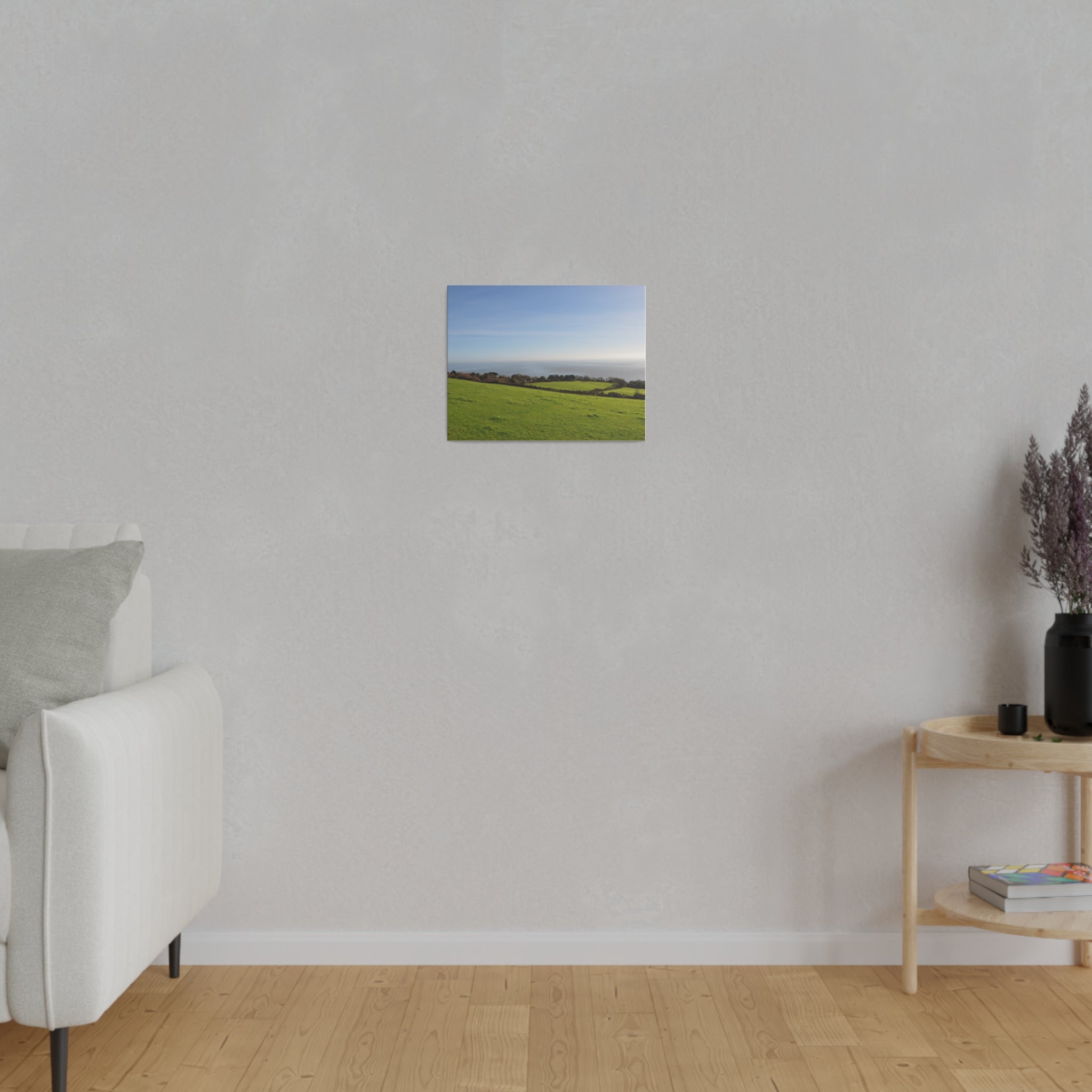 Isle of white Countryside Green Fields & Sea Canvas - The Trio Synergize Group