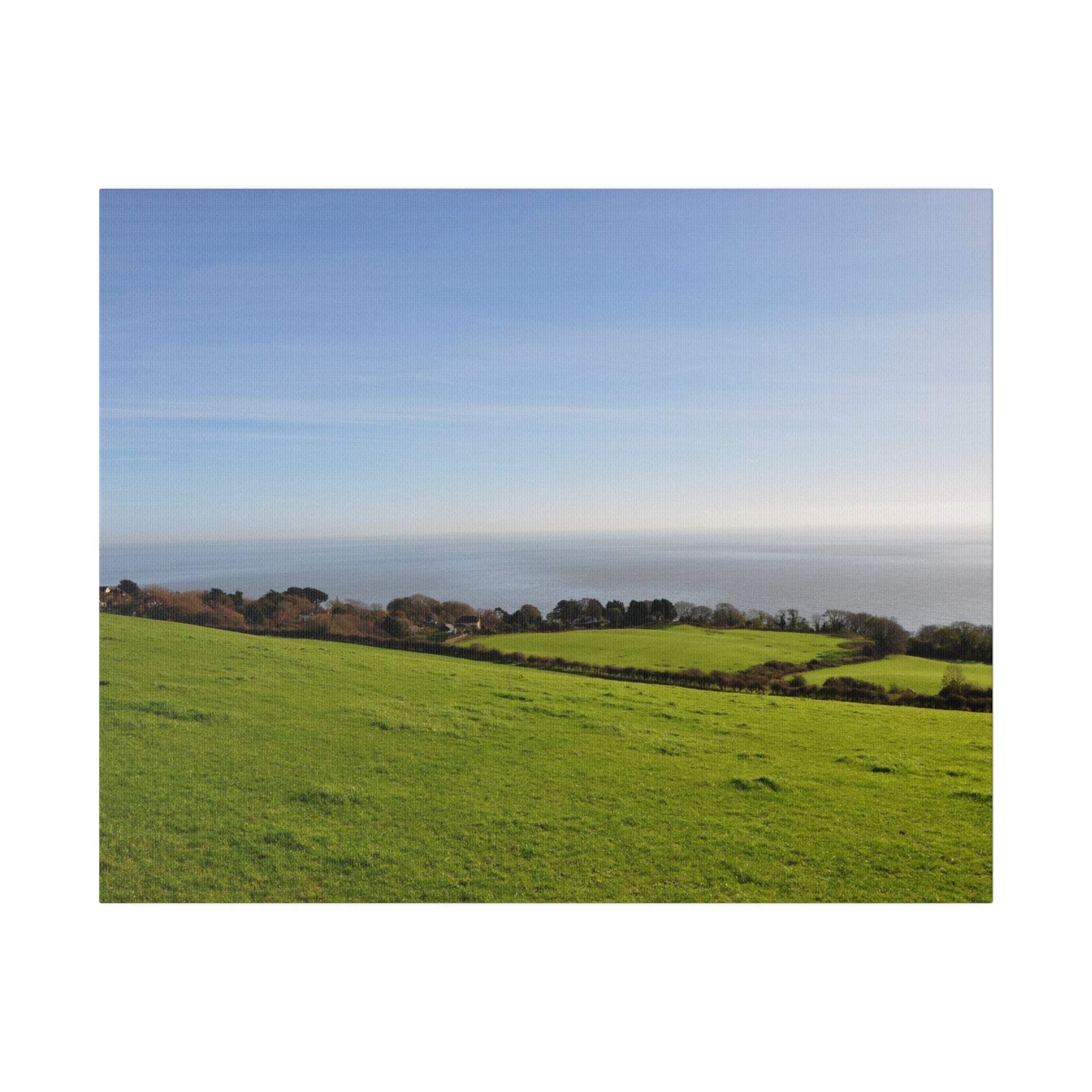 Isle of white Countryside Green Fields & Sea Canvas - The Trio Synergize Group