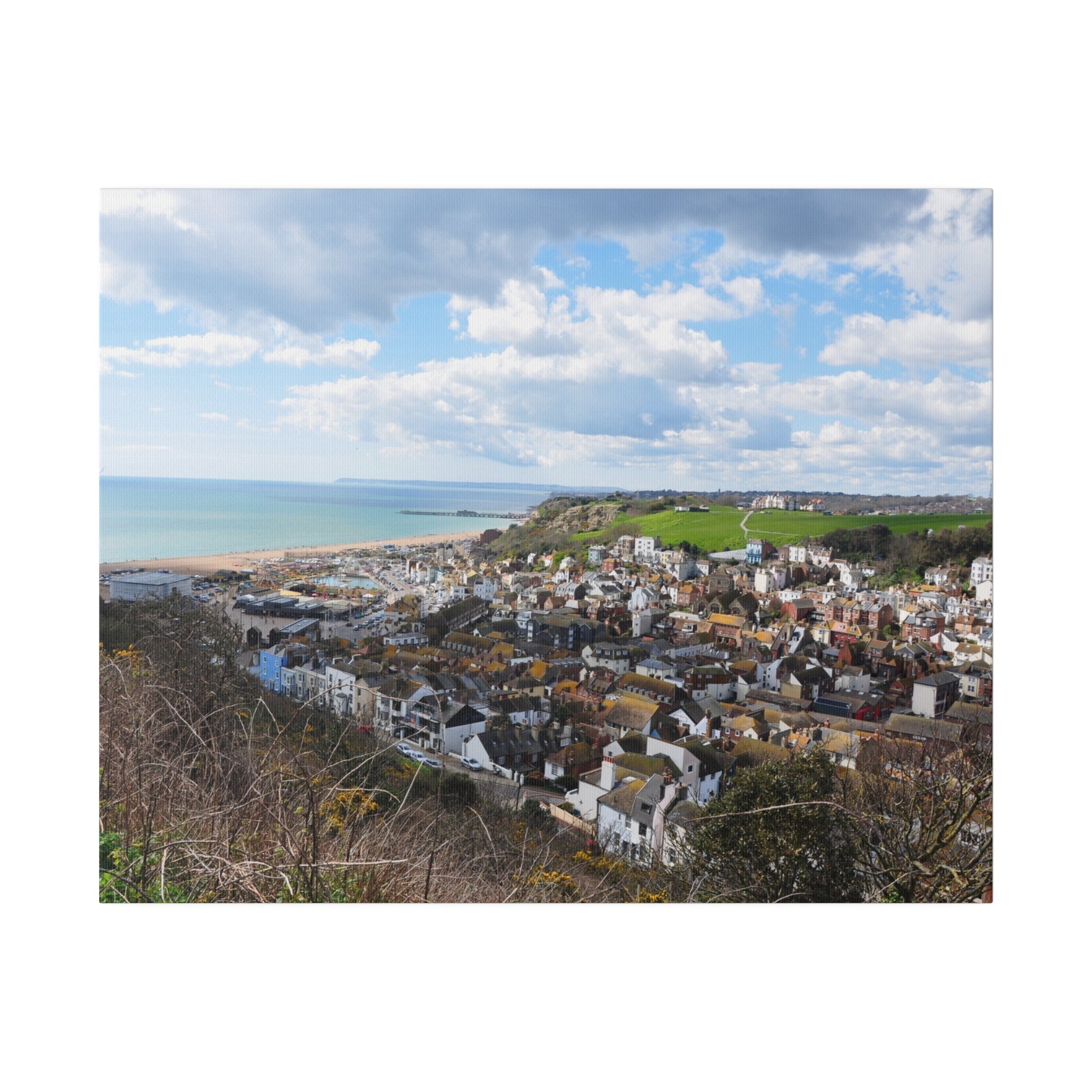 Landscape Photo Of Hastings Old Town, From East-Hill Canvas - The Trio Synergize Group