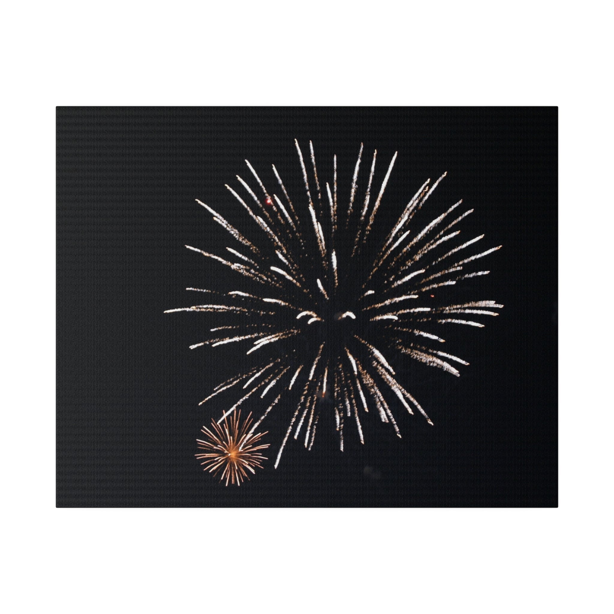 Large White Firework And A Smaller Orange Firework Canvas - The Trio Synergize Group