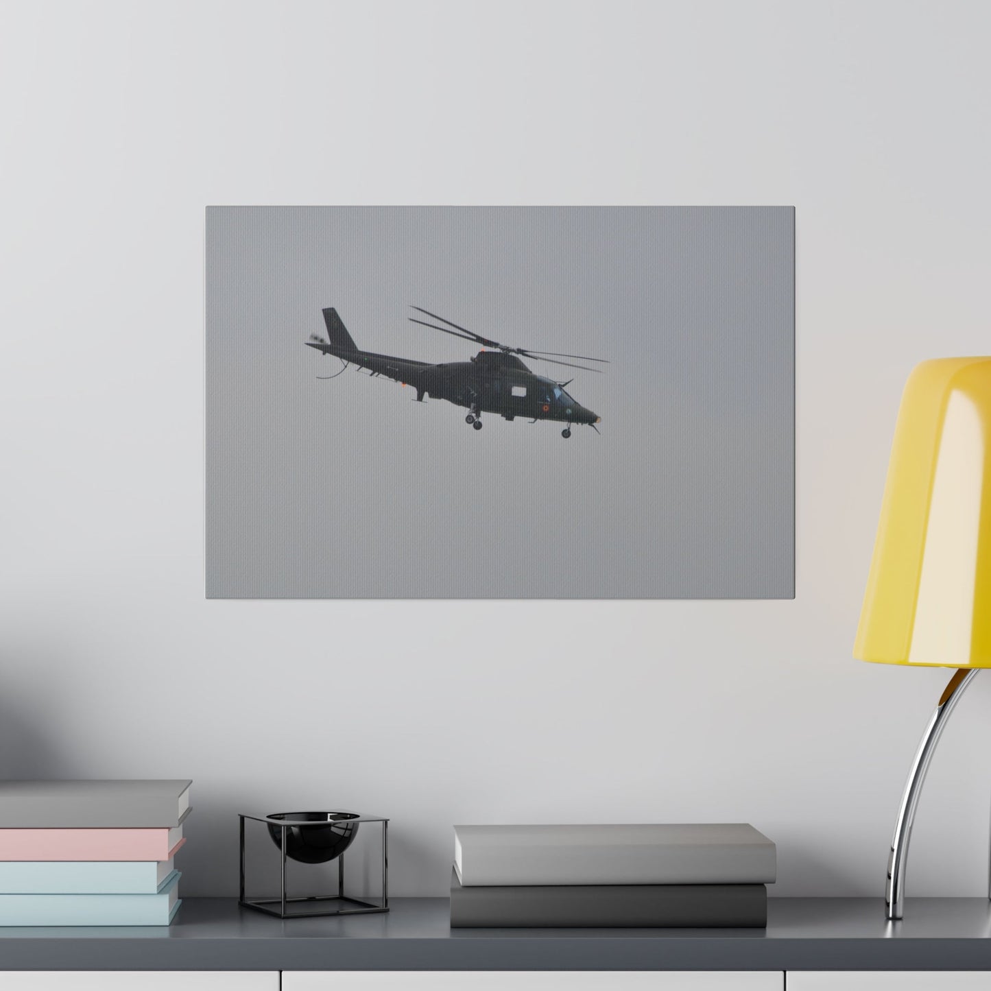 Lynx Helicopter Flying Side View Close Up Canvas - The Trio Synergize Group