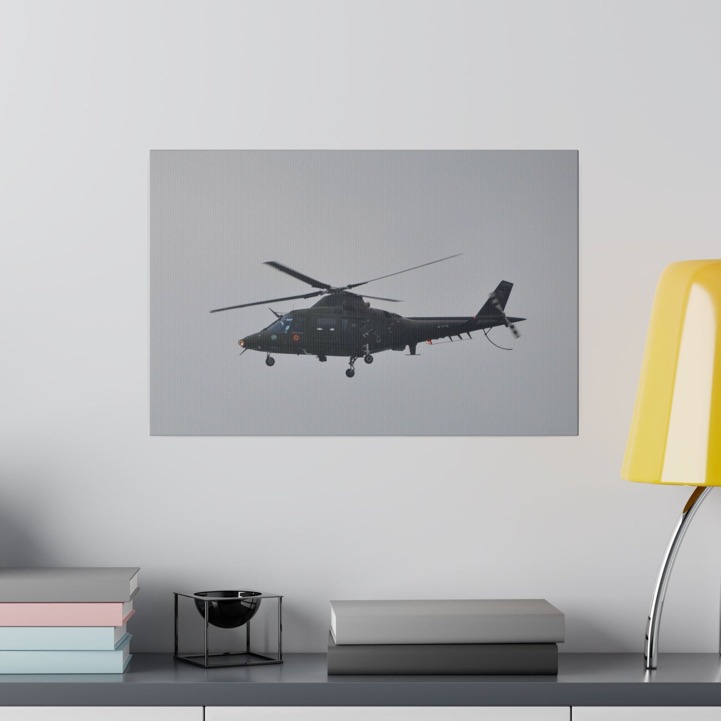 Lynx Helicopter Flying Left, Side View Close Up Canvas - The Trio Synergize Group